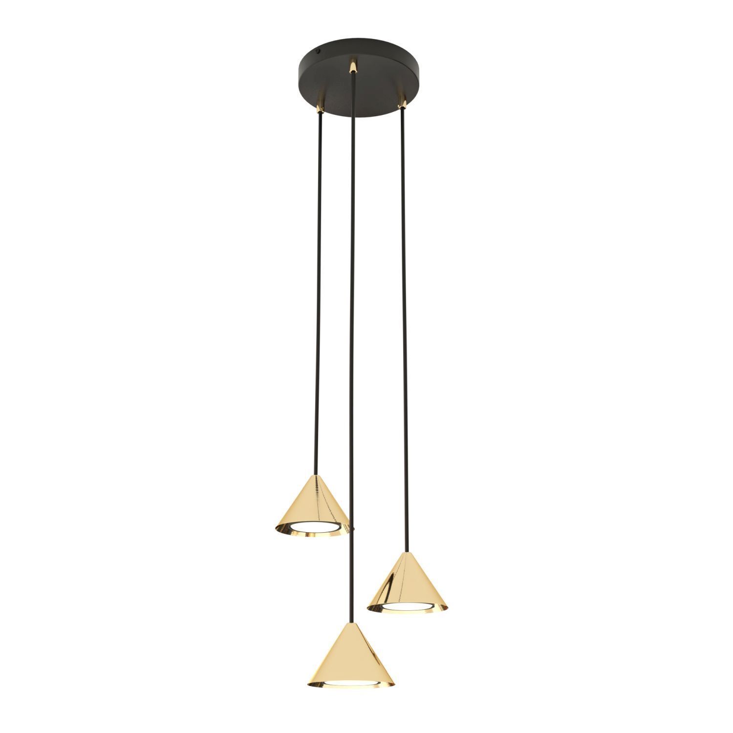 Runde Pendelleuchte Metall Ø20 cm GX53 in Schwarz Gold Lampe, Kronleuchter