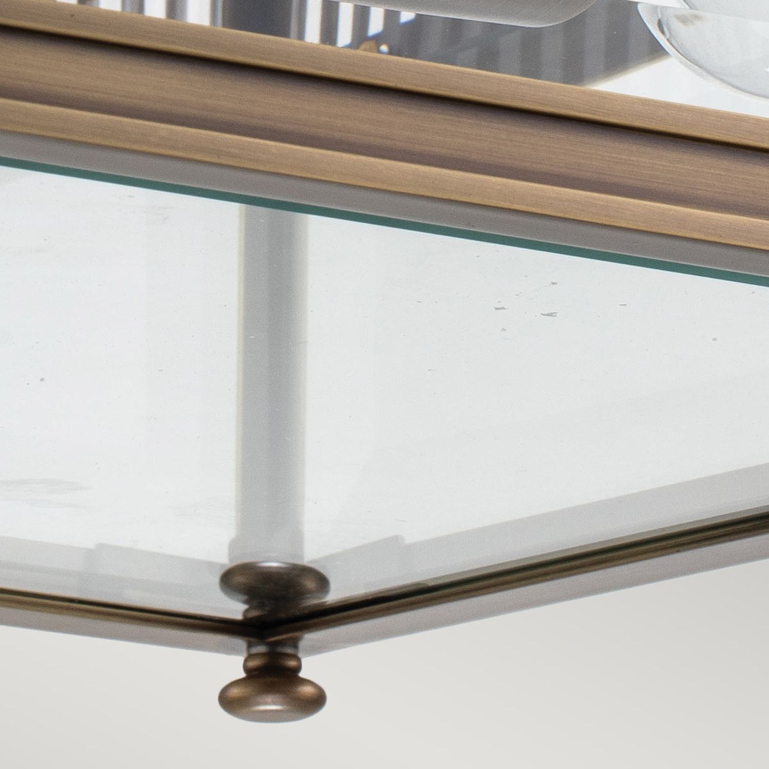 Deckenlampe außen Echt-Messing Glas E27 IP44 2-flammig