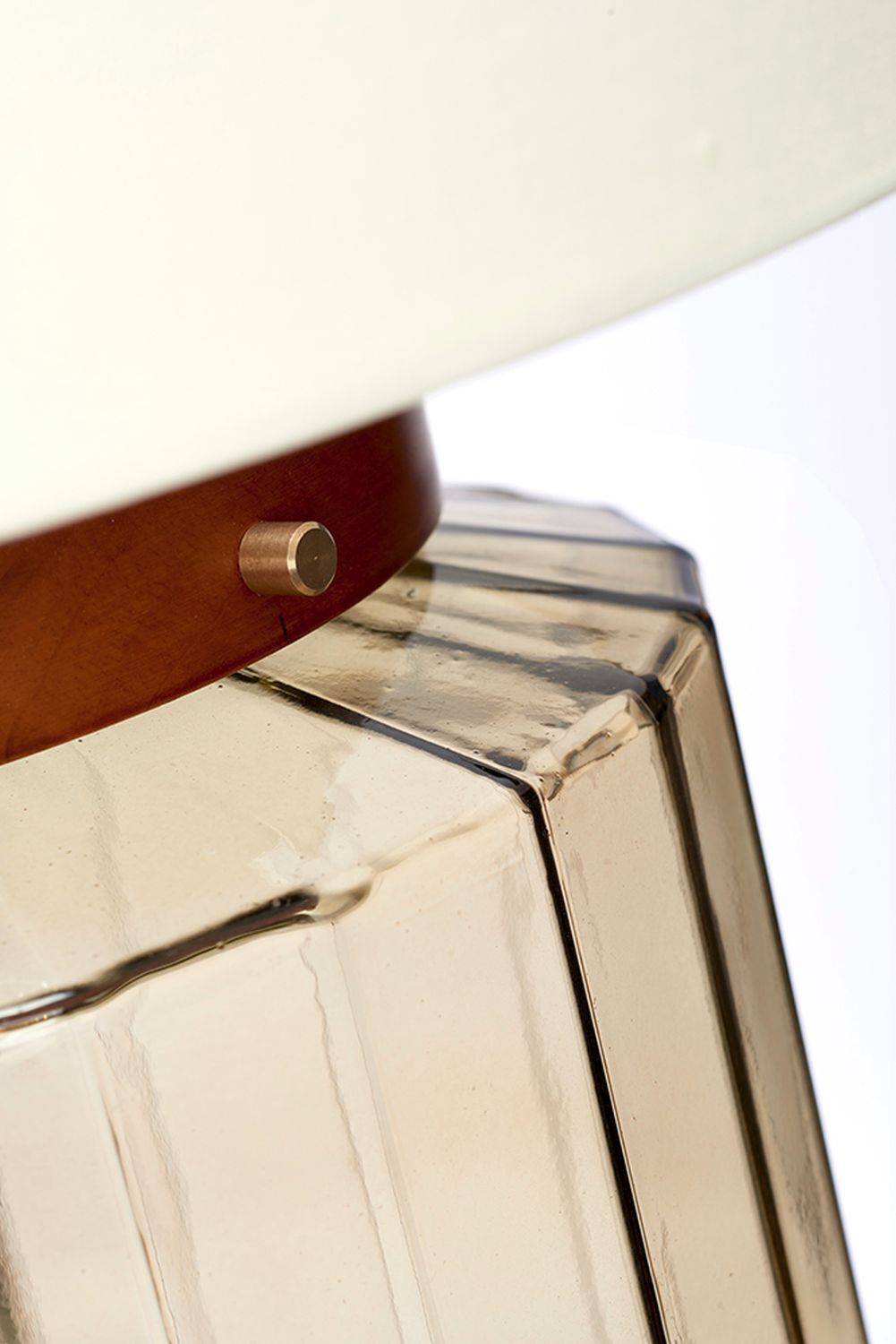 Tischlampe E27 Retro Design 51 cm Creme Grau Stoff Glas Lampe, Zubehör