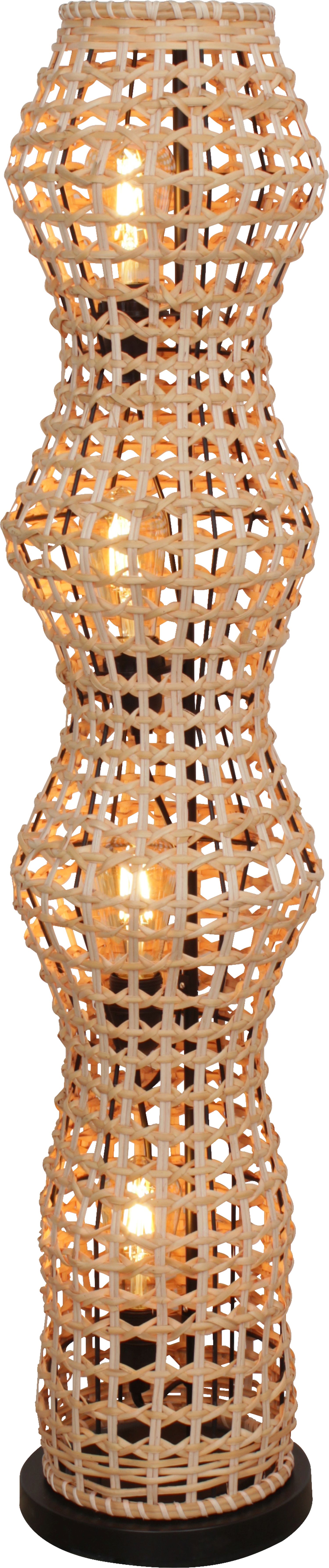 Stehlampe Rattan Natur 111 cm 4-flmg E27 Skandinavisch Lampe, Lampenschirm, Tischlampe