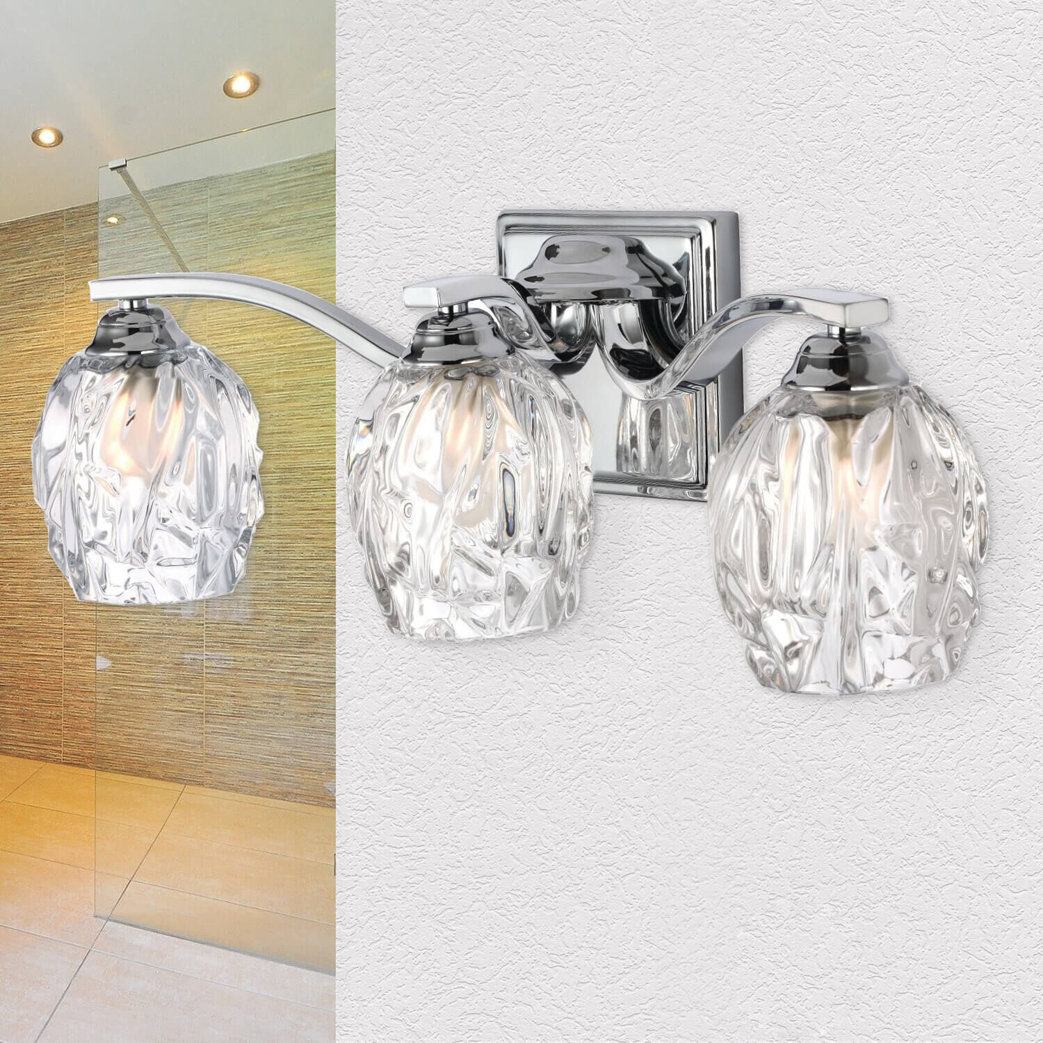 LED Badezimmerleuchte IP44 Glas spritzwasserdicht