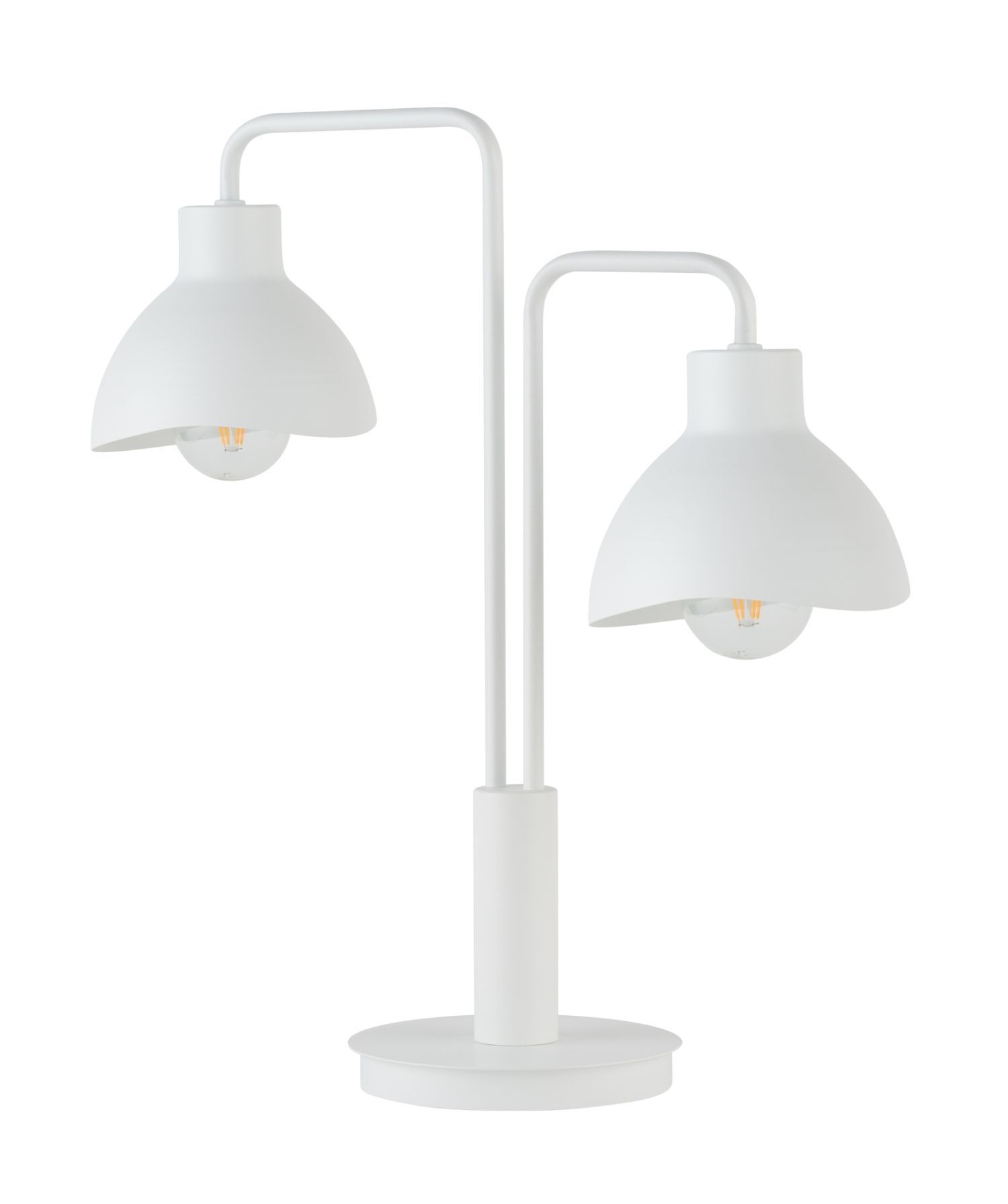 Kleine Tischleuchte Weiß Metall E27 48 cm Modern