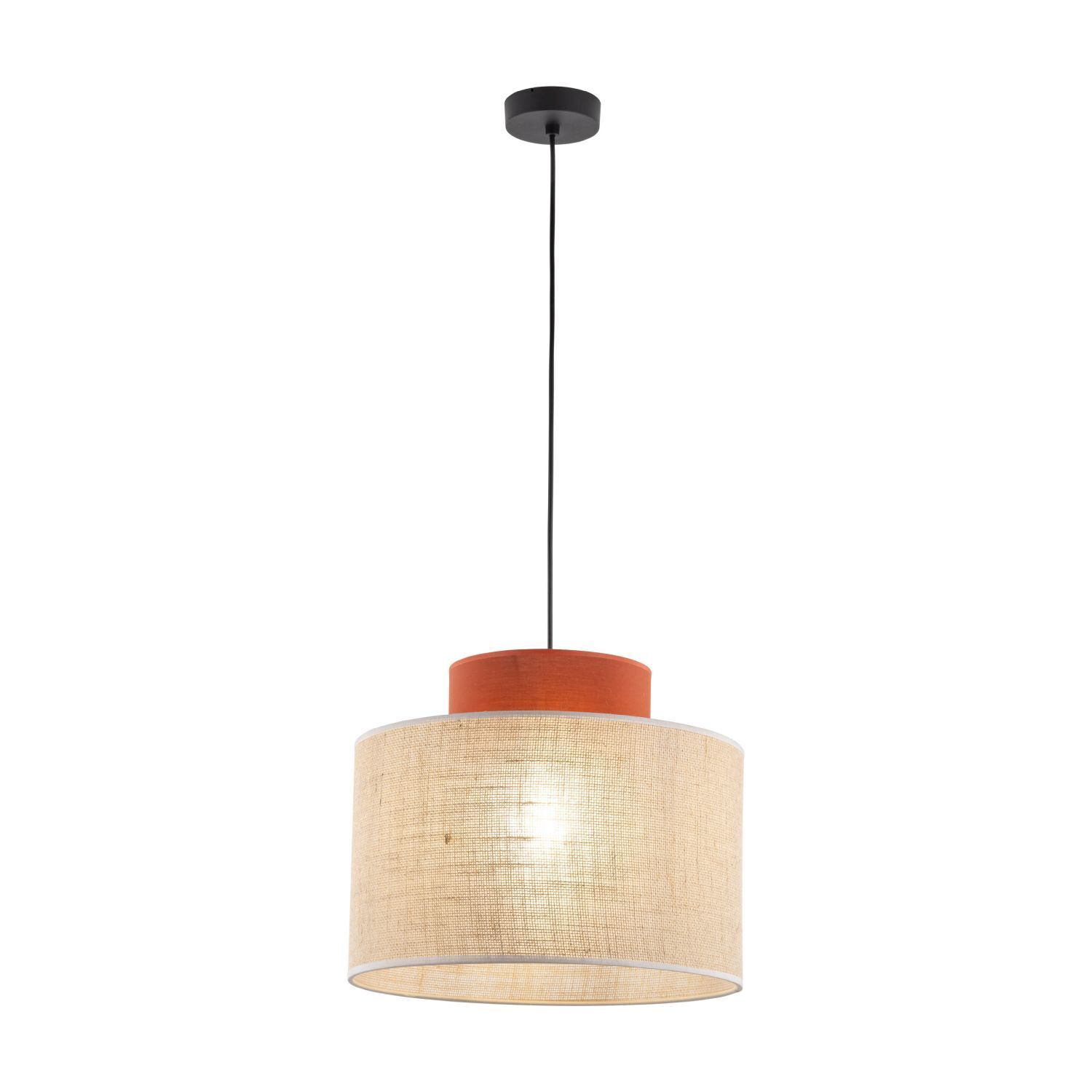 Hängelampe rund Ø 20 cm H: max. 170 cm E27 Jute Stoff Lampe, Kronleuchter