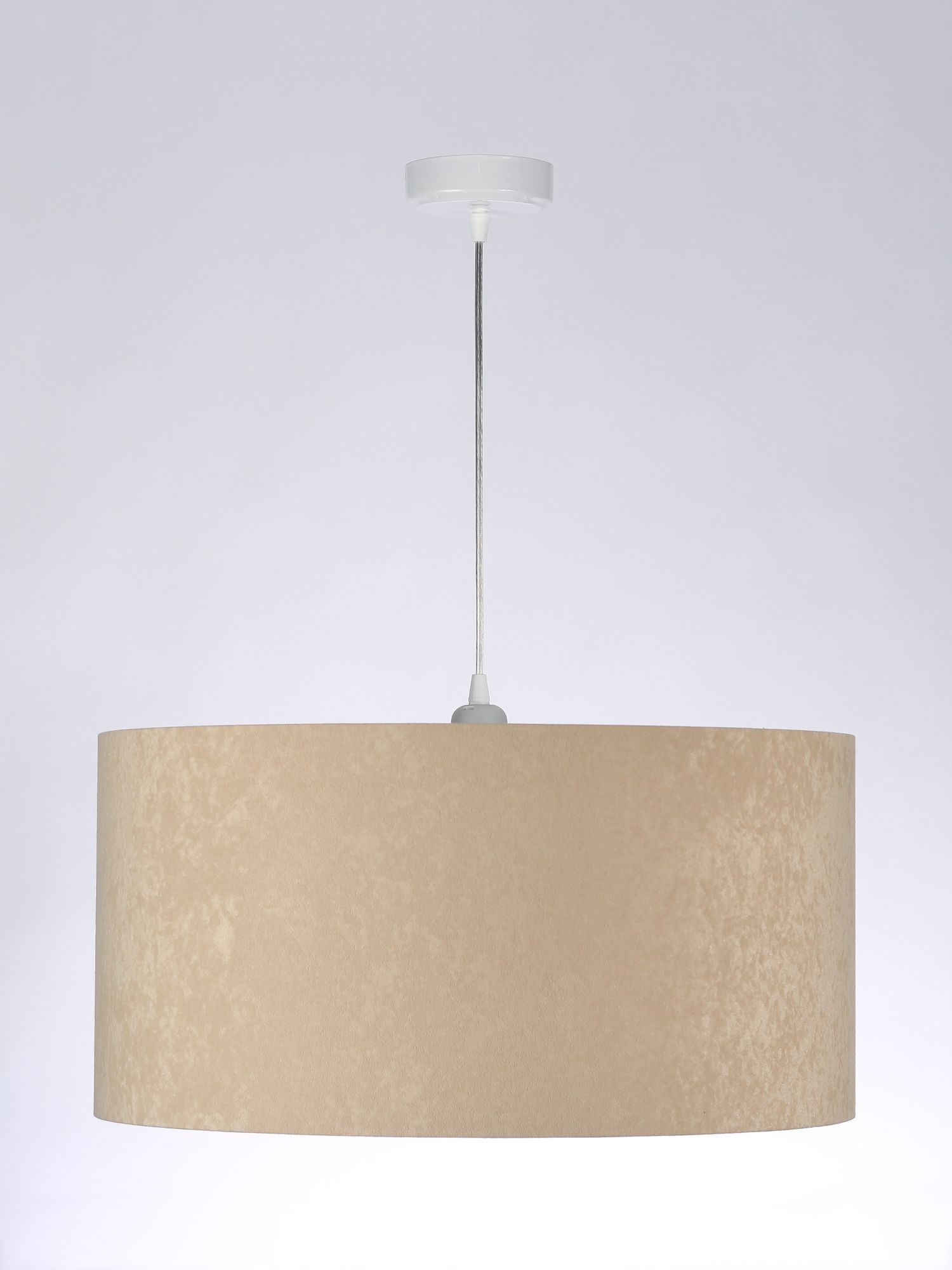 Lampe à suspendre ronde Blanc Beige Argent Rétro Salon