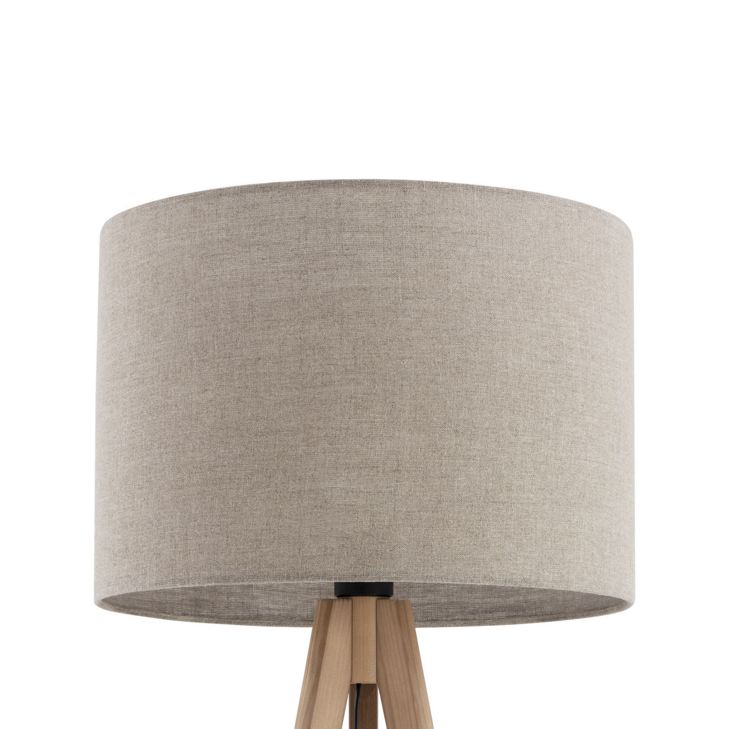 Stehleuchte Dreibein 145 cm klein E27 Holz Leinen NOLAN Lampe, Lampenschirm