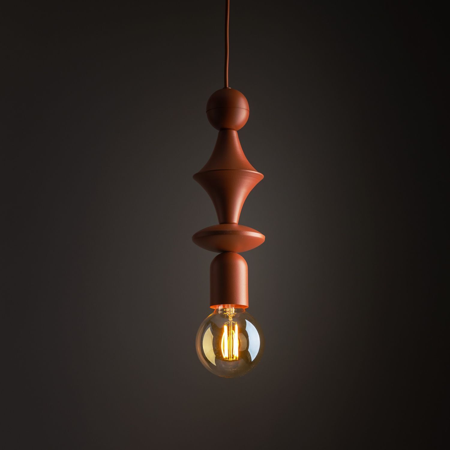 Hängelampe Ziegelrot Metall Ø10 cm E27 minimalistisch Licht, Lampe