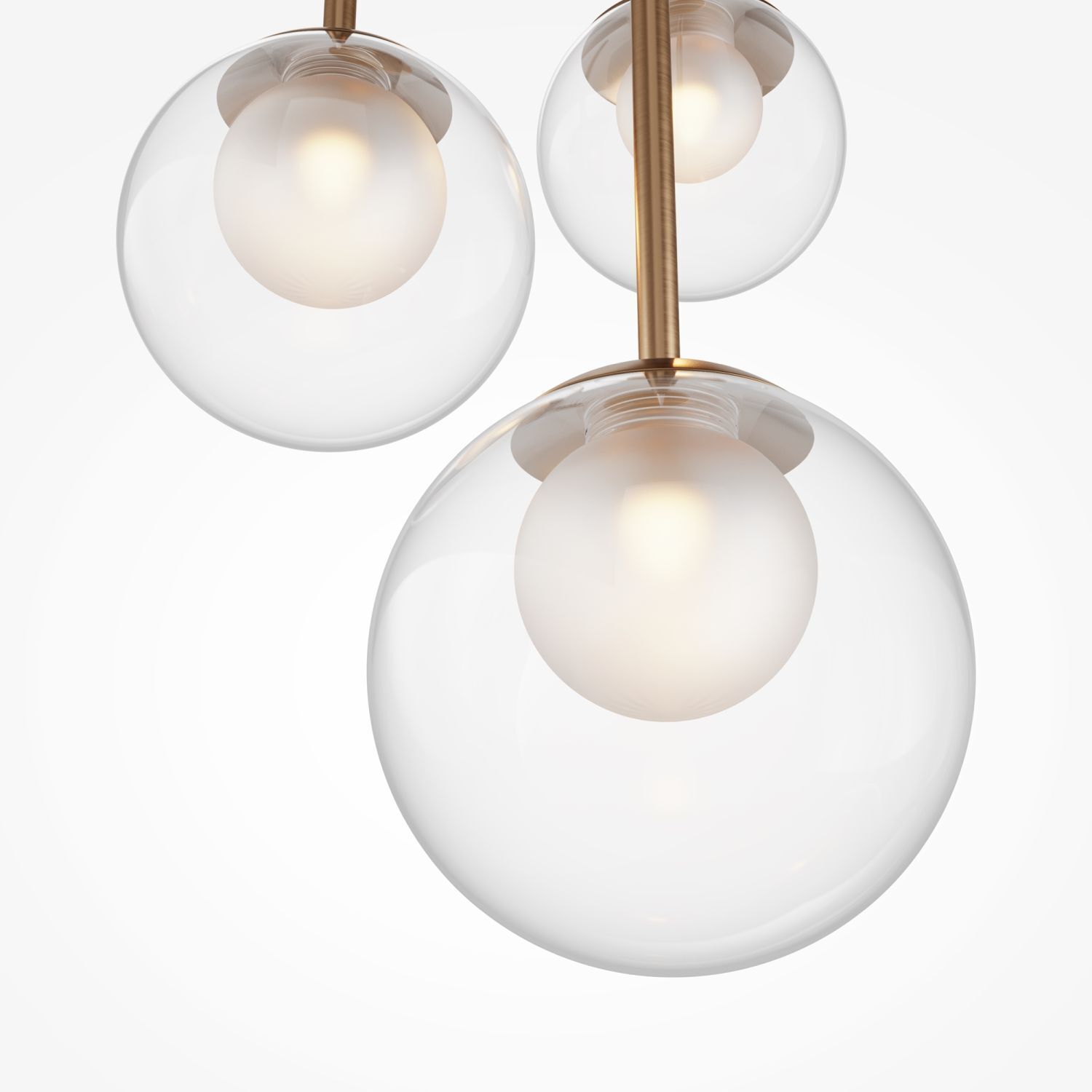 Hängeleuchte Metall Glas G9 rund D: 40 cm in Gold CORA