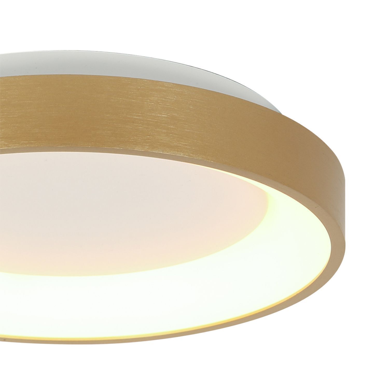 LED Deckenlampe in Gold Weiß Ø28 cm 2700 K wohnlich