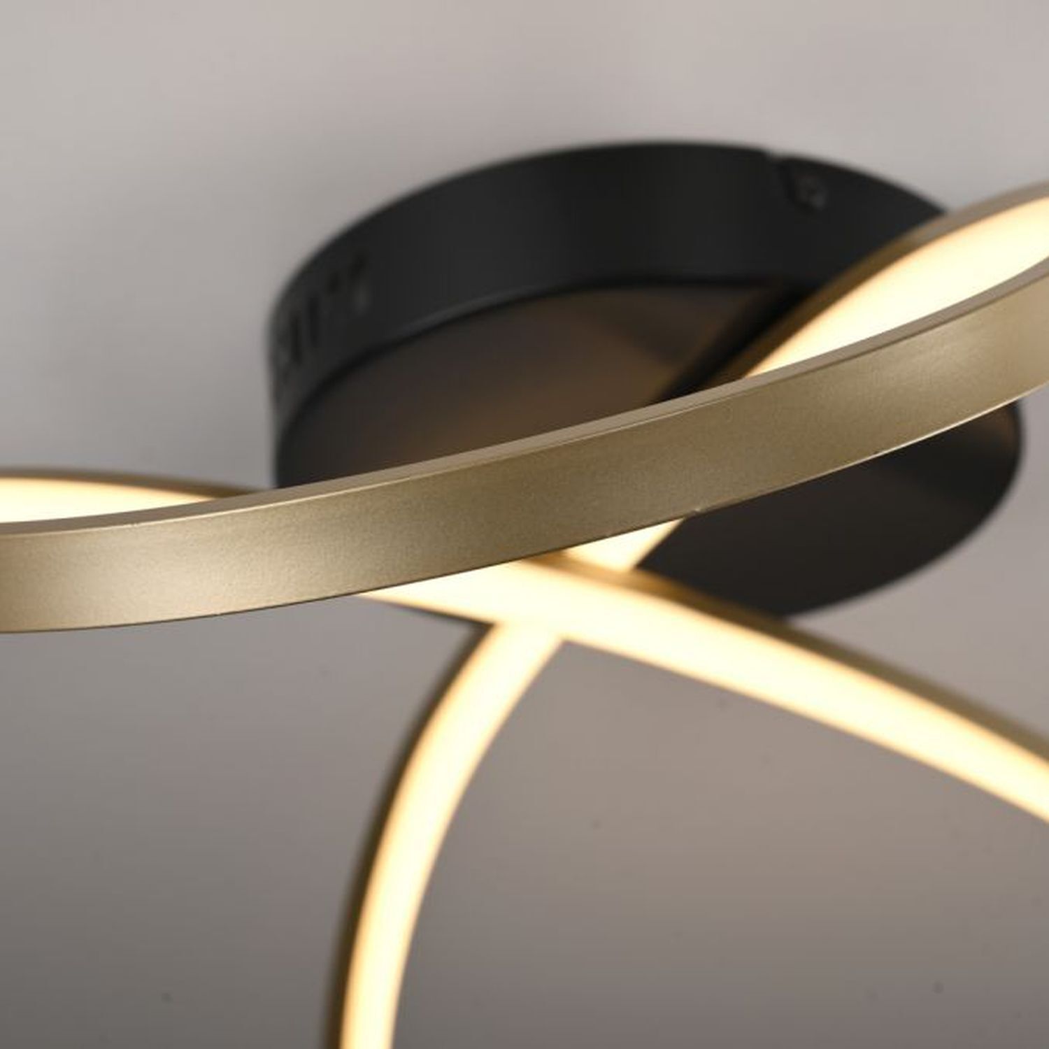 LED Deckenleuchte Metall Schwarz Messing 3000 K dimmbar Lampe