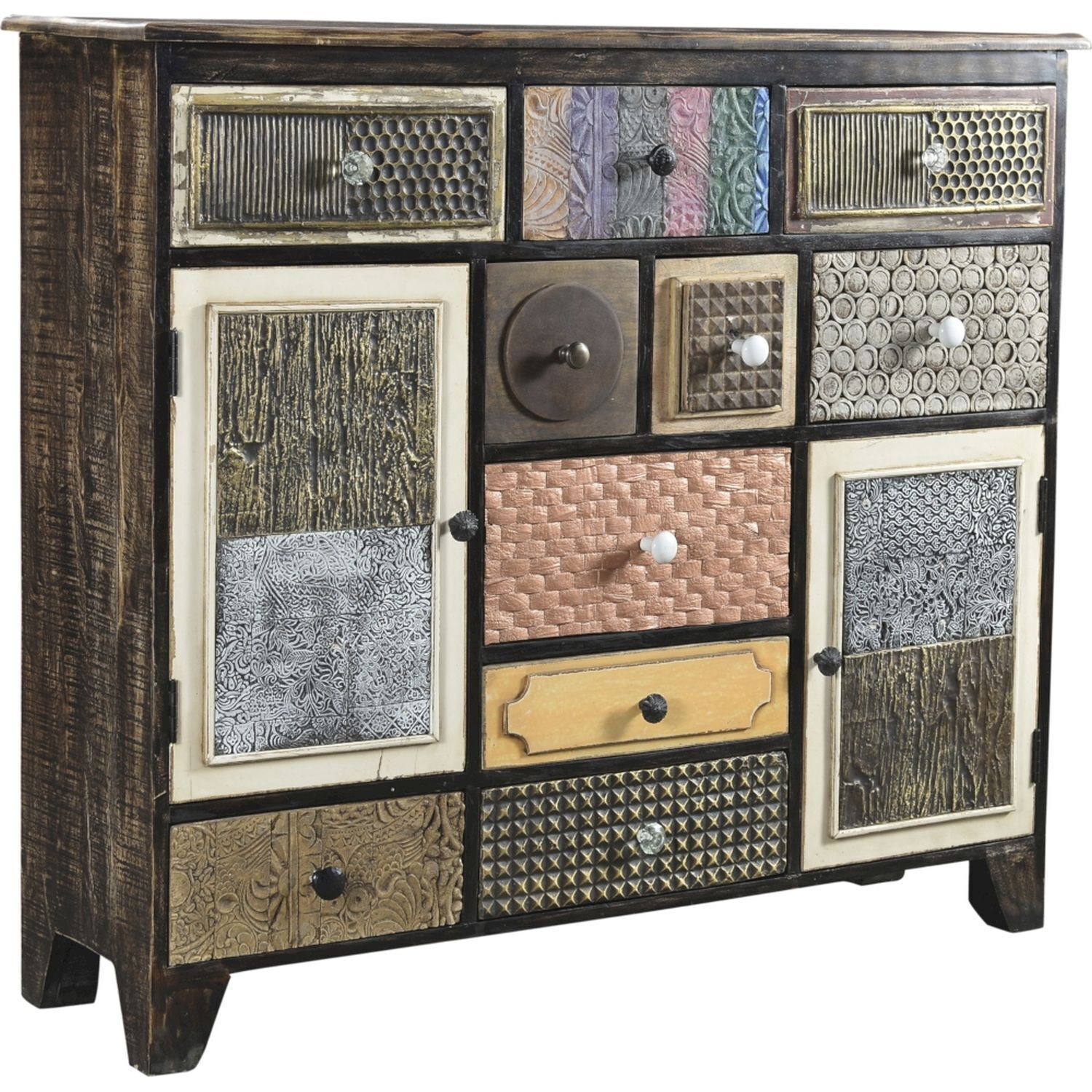 Buffet bois MDF largeur 125 cm H : 111 cm décoratif BYRON