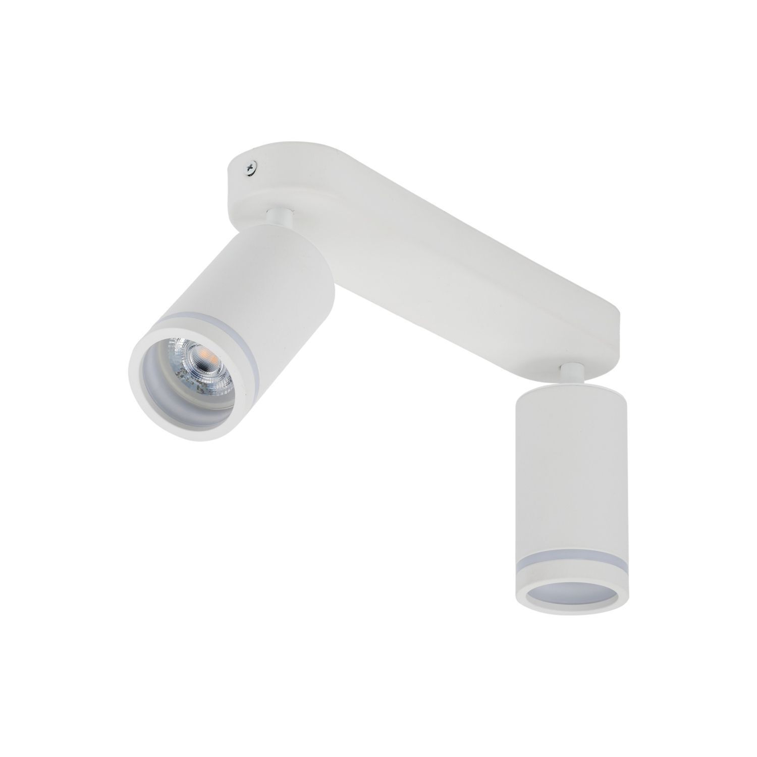 Plafonnier blanc métal 43,5cm orientable 2 flammes GU10