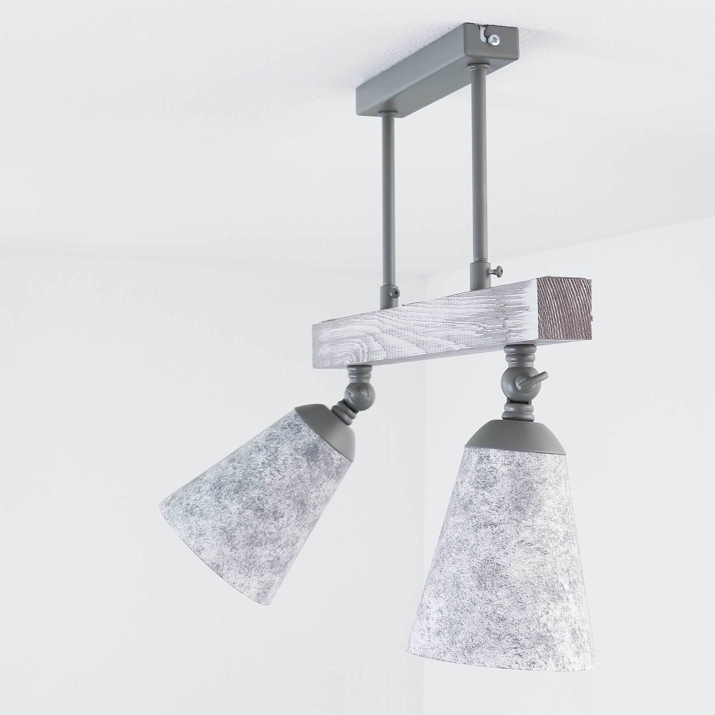 Küche Deckenlampe AGAP Echtholz Shabby Weiß 2xE27 Leuchte, Duscharmatur, Beleuchtung, Lampe, Deckenleuchte