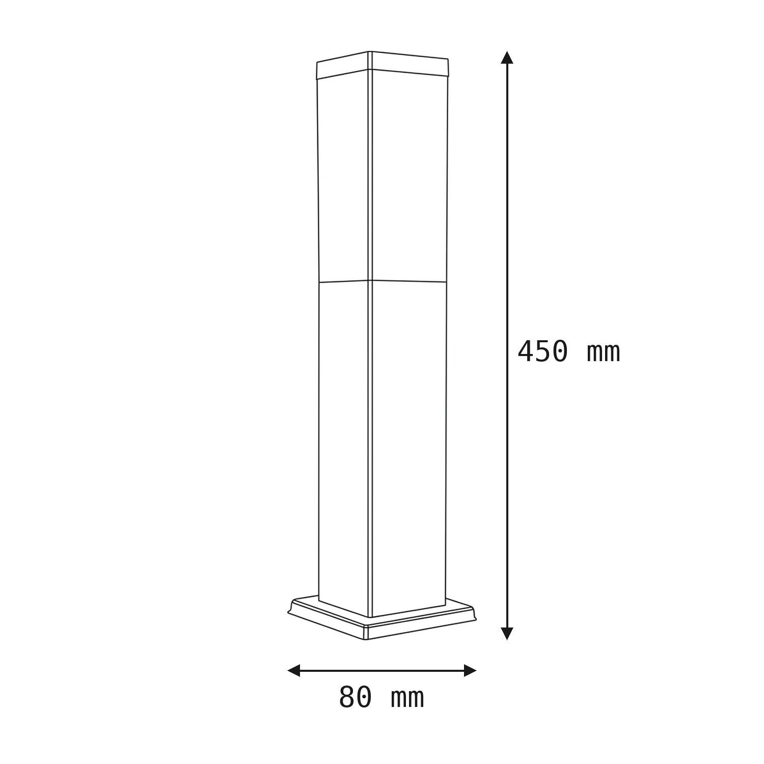 le51400-stehlampe-aussen-modern-ip44-schwarz-weiss-08 Standfuß, Vitrine, Maße 450mm, 80mm Breite, Aufbauanleitung