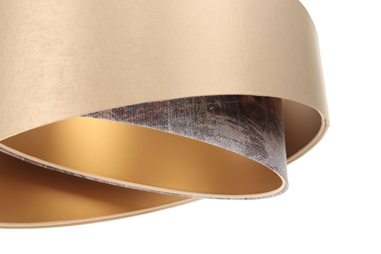 Suspension Satin E27 ronde D : 50 cm en or multicolore Bronze
