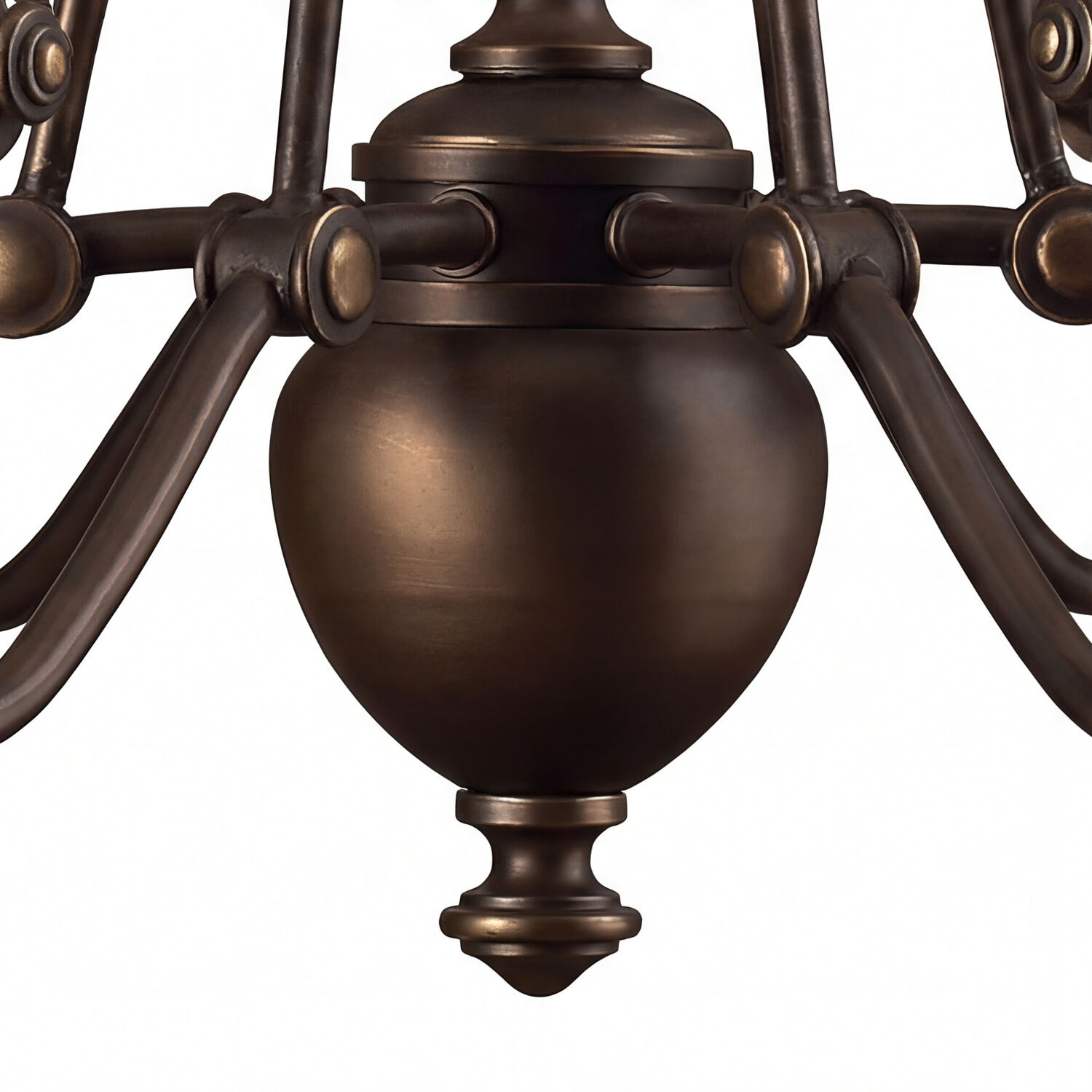 Kronleuchter, Bronzefinish, Metallisch, Zentrales Urnenform, Gekrönter Abschluss