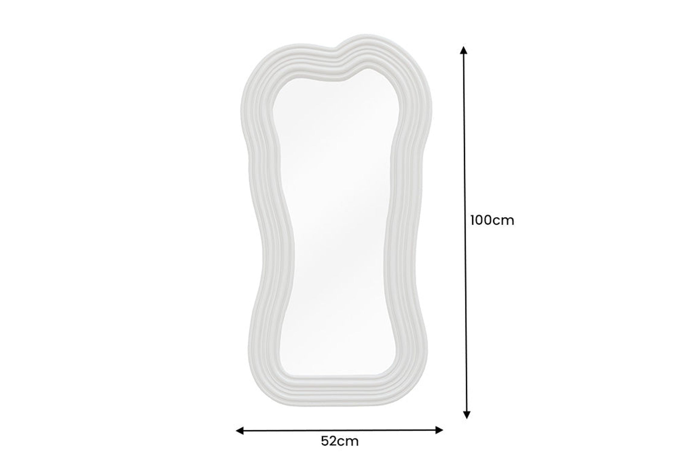 Miroir mural Moderne Greige H : 100 cm design asymétrique Spiegel