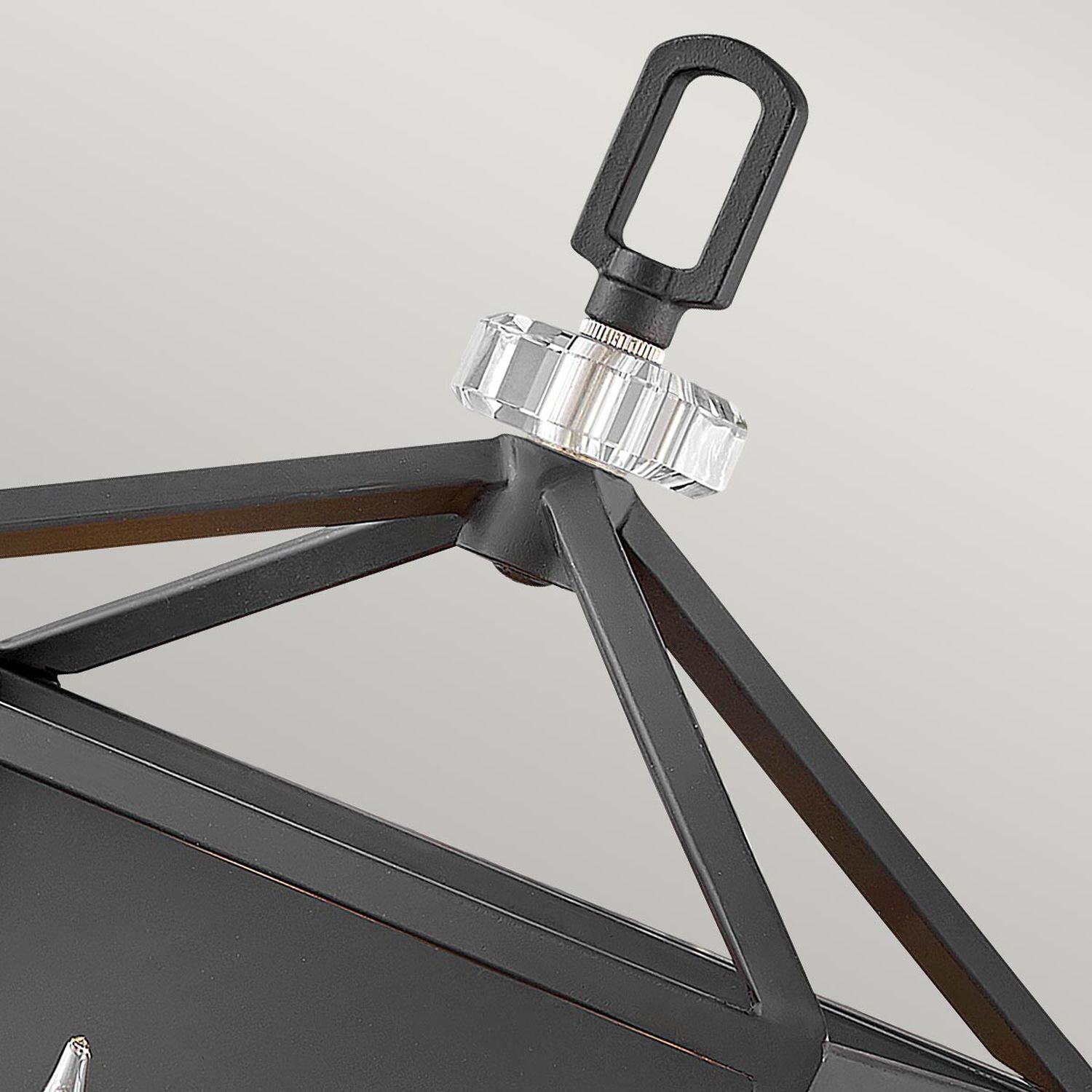 Wandleuchte Metall H: 43,1 cm Schwarz Nickel poliert Stativ