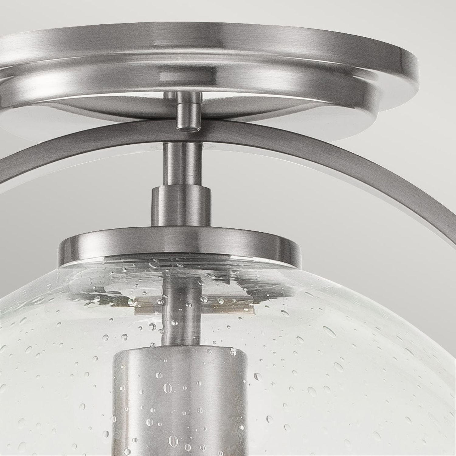 Deckenlampe Metall Glas D: 28,2 cm rund E27 SAGAR decke, lampe, metall, glas, blasen