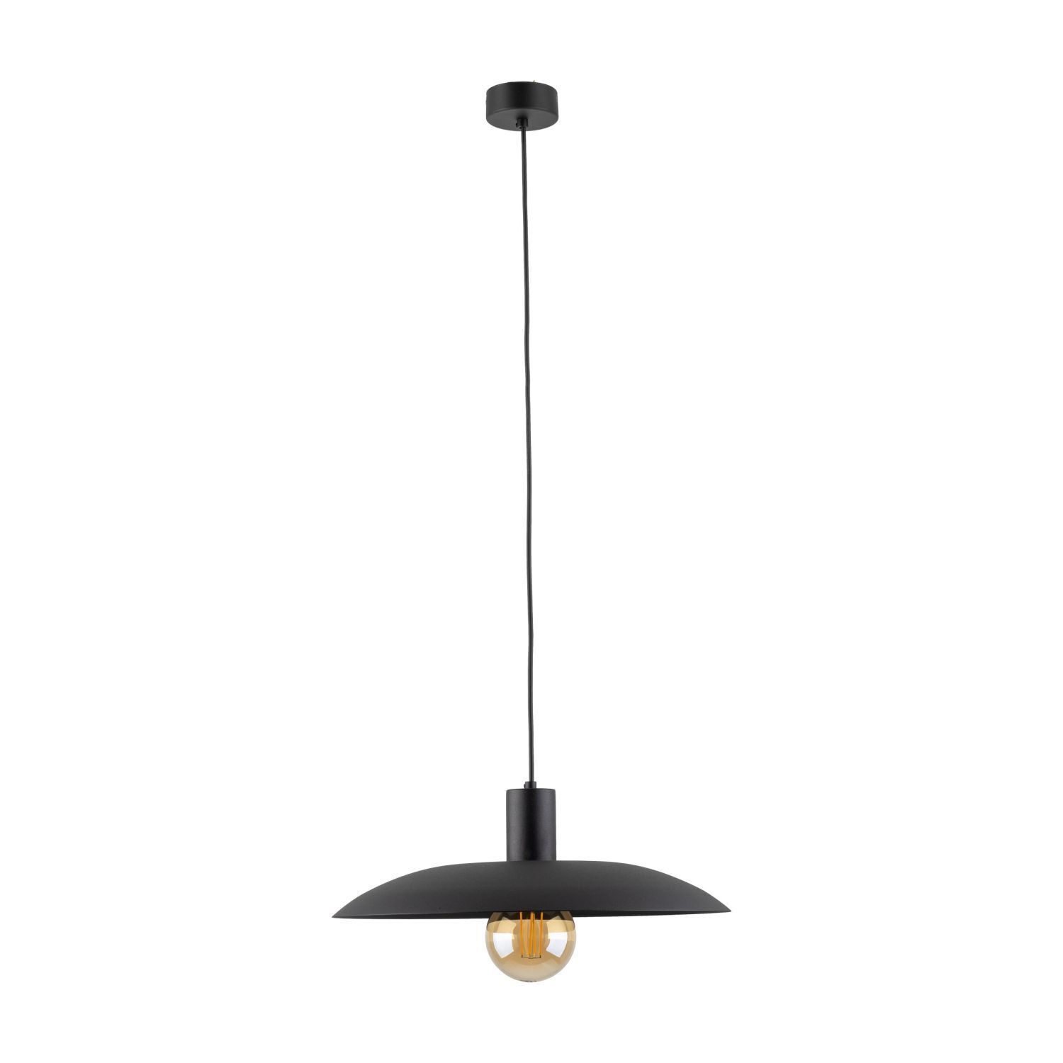 Suspension noire métal Ø41 cm rond E27 Loft