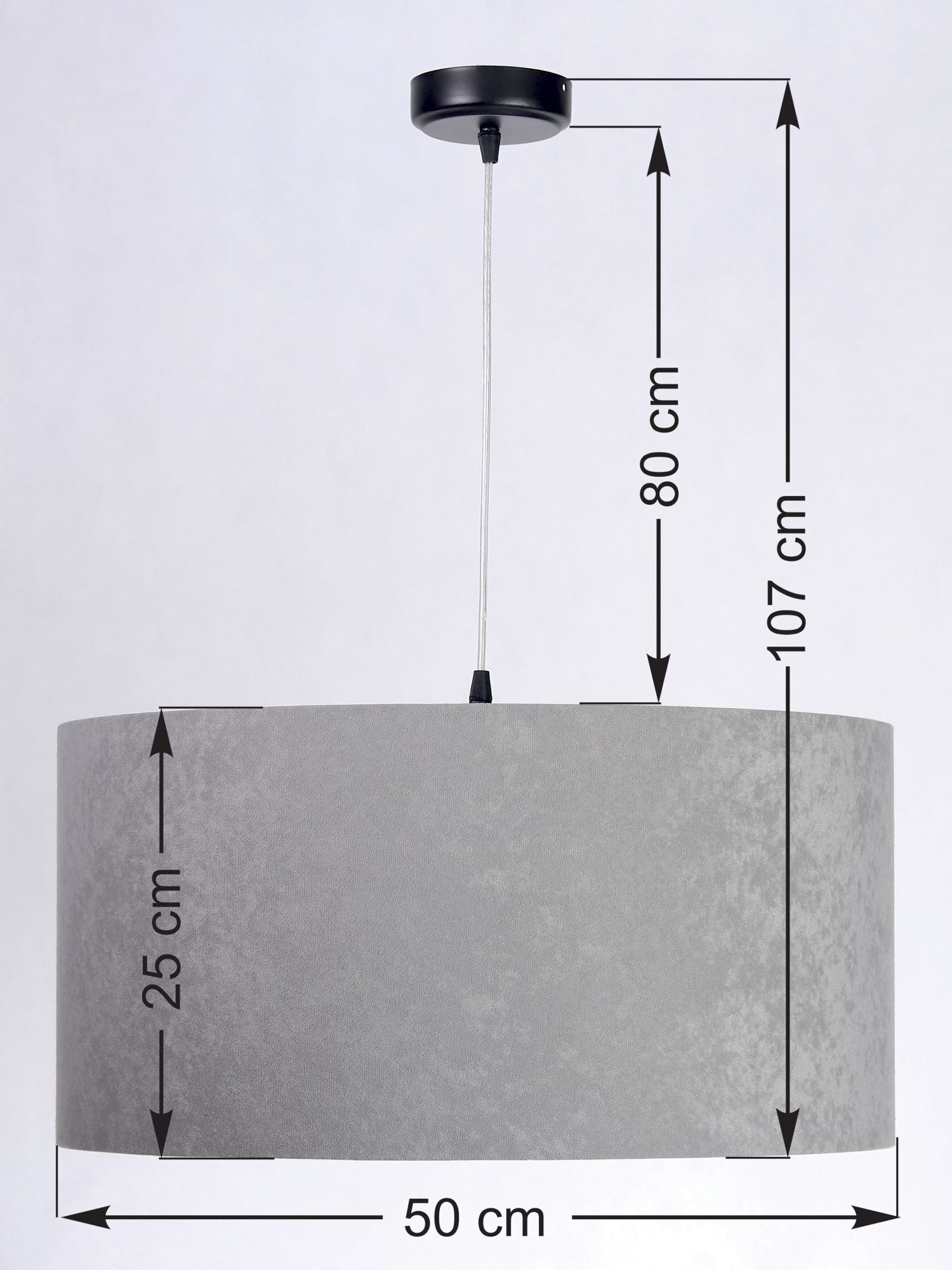 Lampe à suspendre Table de salle à manger Gris Argent Tissu Rétro