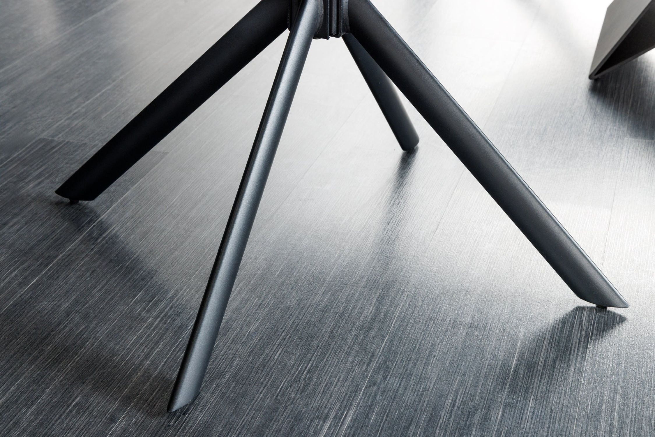 Drehstuhl Leder Metall B: 65 cm ohne Rollen in Cognac Schwarz Moebel, Stativ