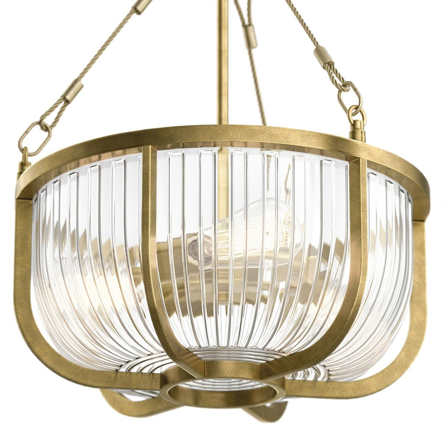 Hängelampe Esszimmer Metall Glas E27 Ø 40,6 cm in Messing Hängeleuchte, Messing, Glaslampe, Lampe, Kette