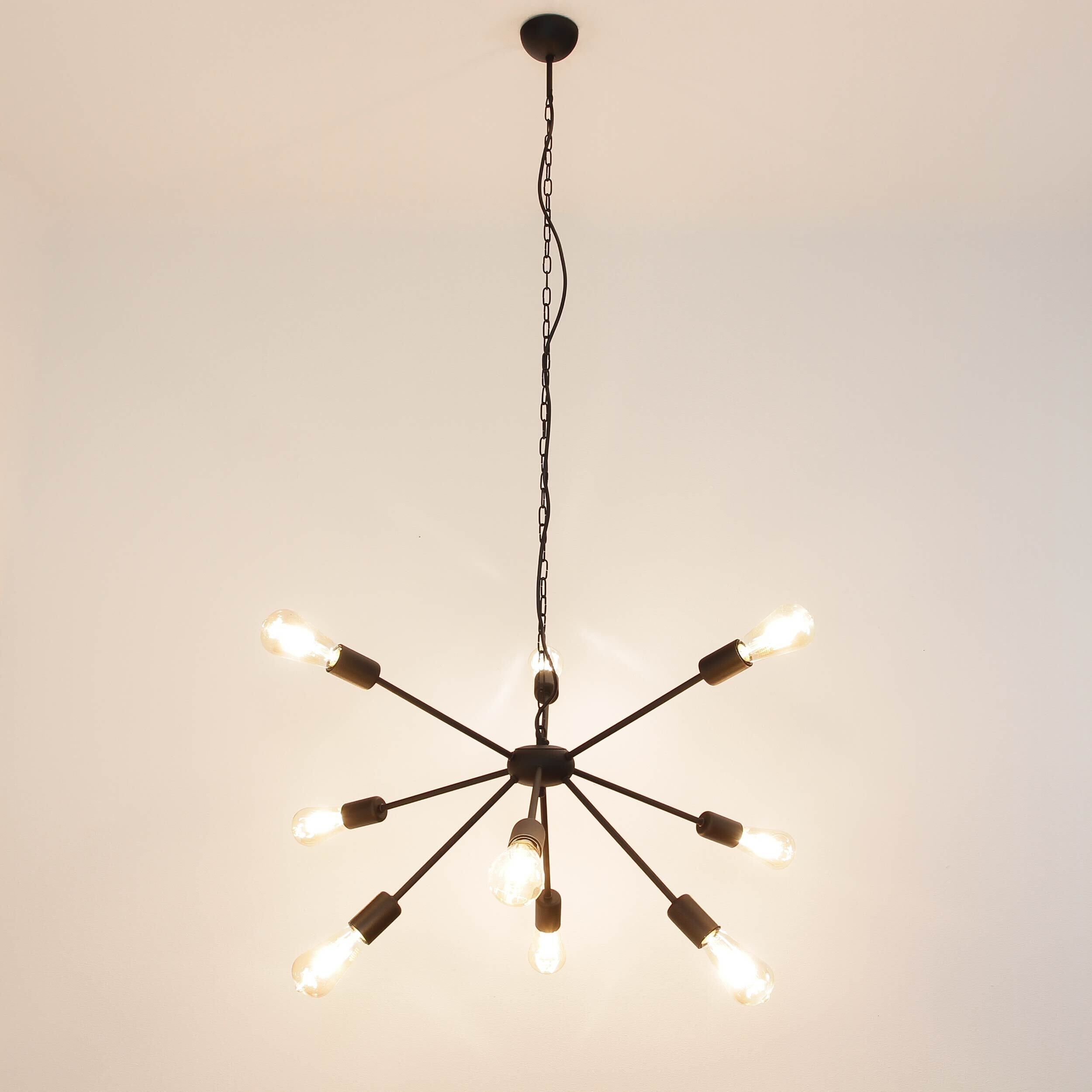 Lampe à suspendre en noir Ø77cm 9-flmg Leuchter, Lampe