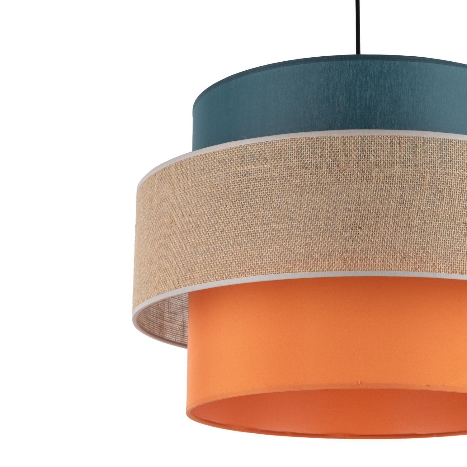Suspension ronde Ø 50 cm H : max. 160 cm Tissu Jute Coloré E27