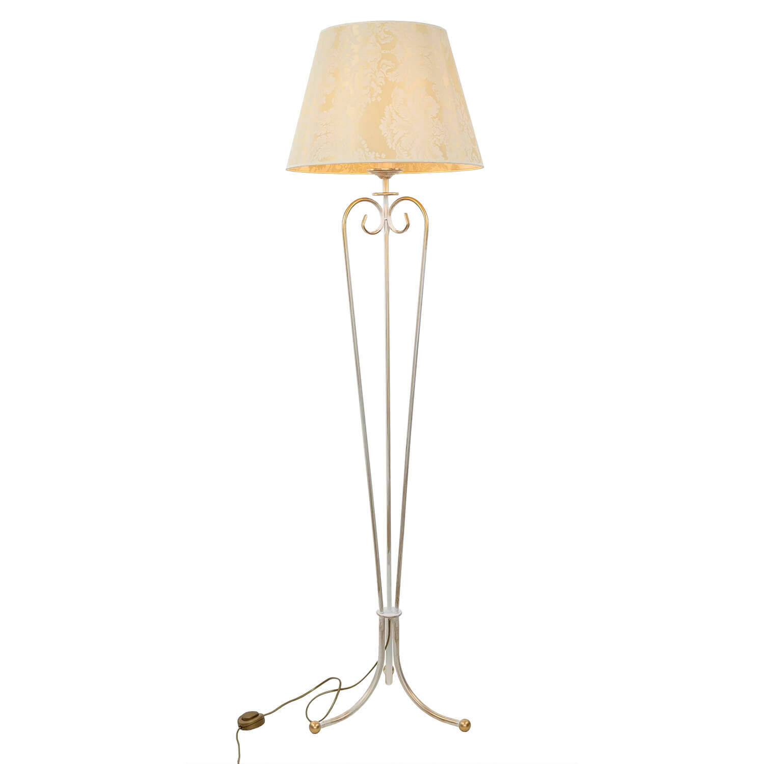 Lampadaire GANARA 158cm motif baroque shabby or