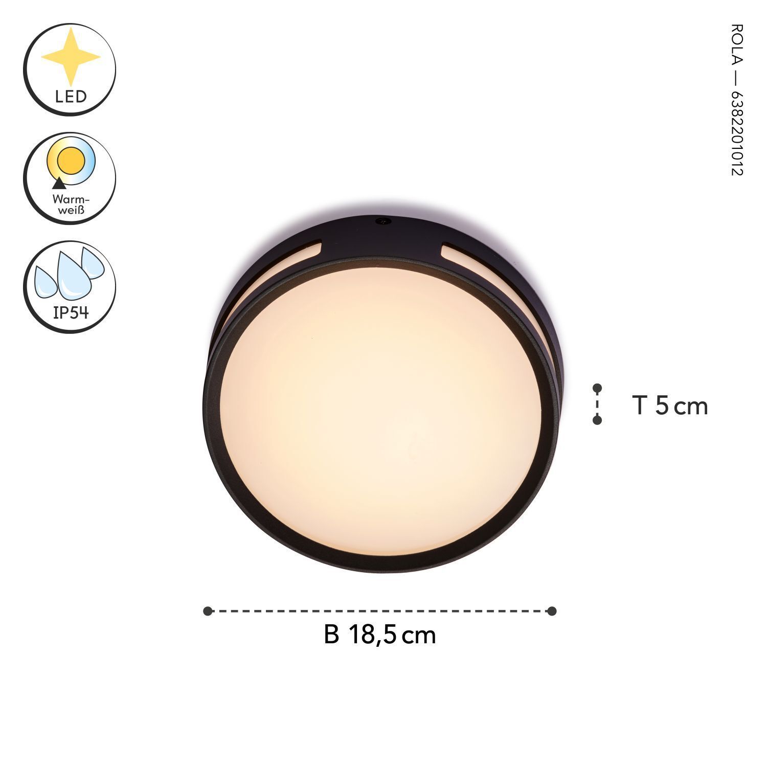 Applique murale extérieure LED aluminium ronde Ø18,3 cm IP54 3000 K Kopf, Person, Gesicht, Teller