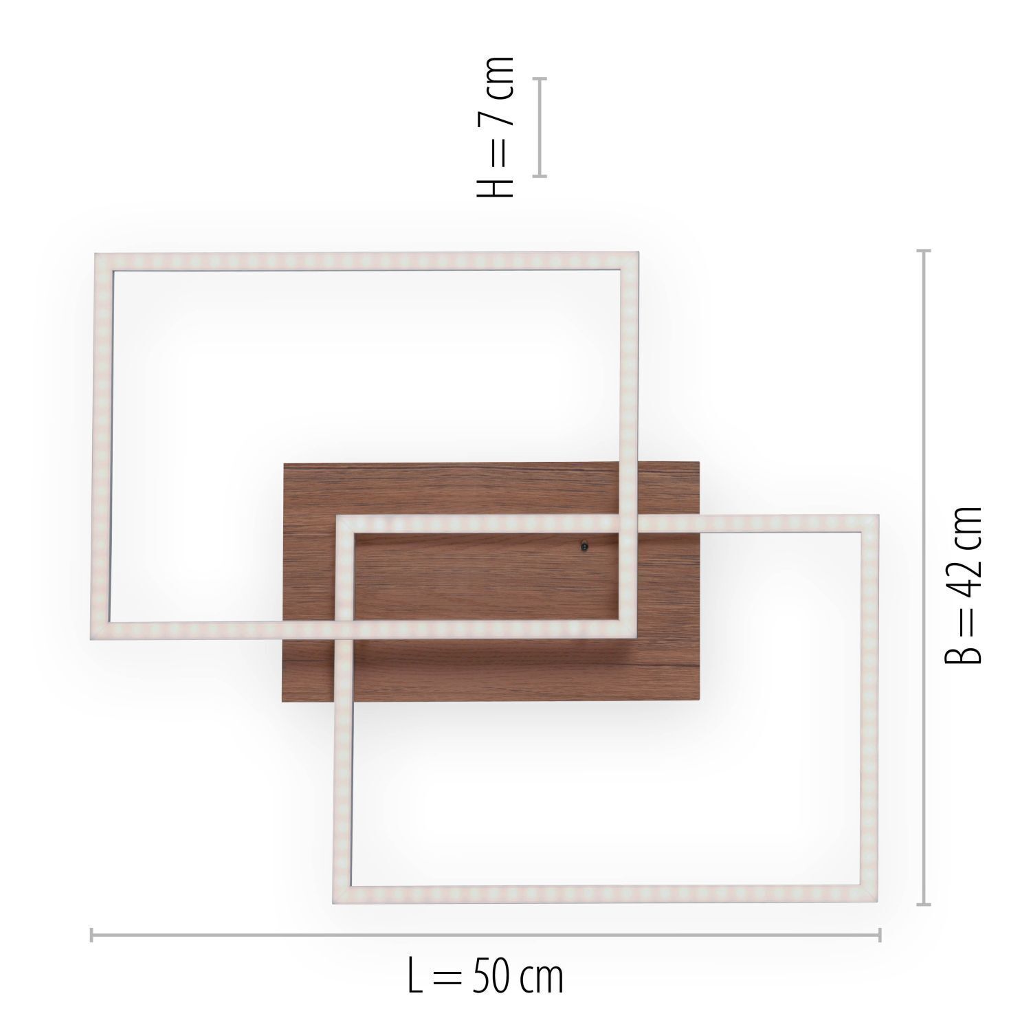 LED Deckenlampe Natur L:50,4 cm 2700-5000 K dimmbar Diagramm, Handlung, Holz