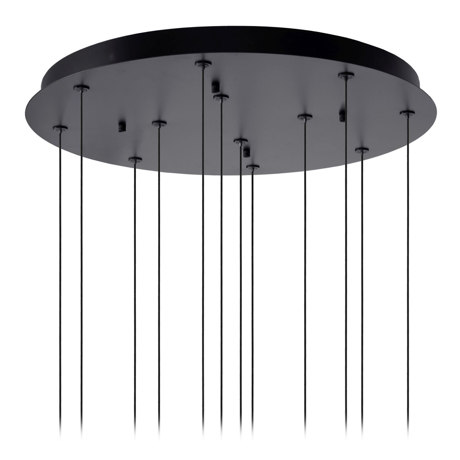 LED Hängelampe 12-flammig 2700 K B:61 cm modern pendant light, ceiling light, black round canopy, multi-pendant, hanging light