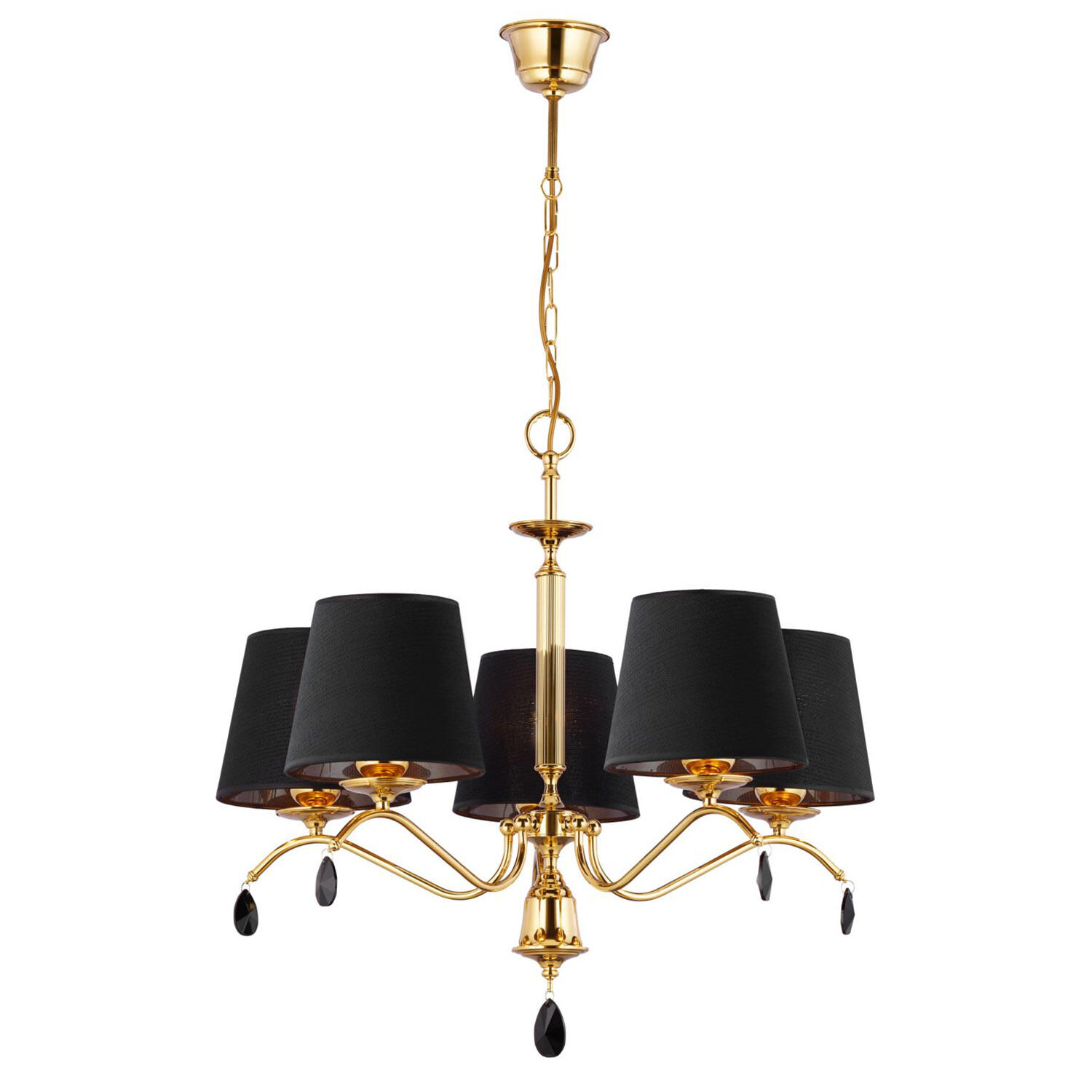 Kronleuchter in Messing Schwarz E27 dekorativ Leuchter, Lampe