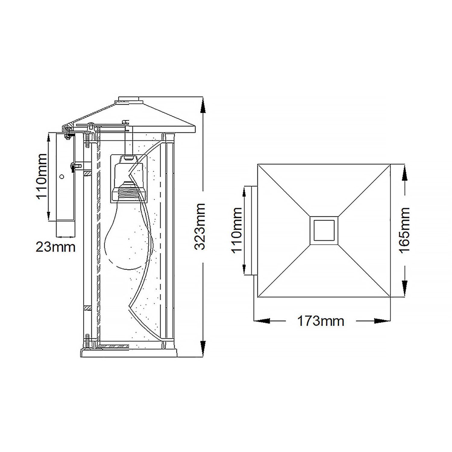 Applique murale extérieure H : 32,3 cm IP44 E27 Balcon Terrasse