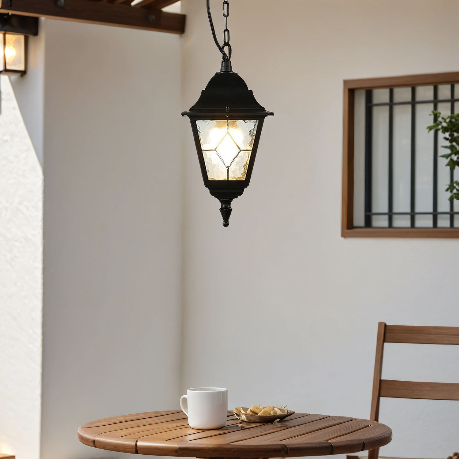 Schwarze Hängelampe IP43 Rustikal Kirchenglas Lampe, Leuchte, Tischplatte, Innenarchitektur, Tasse