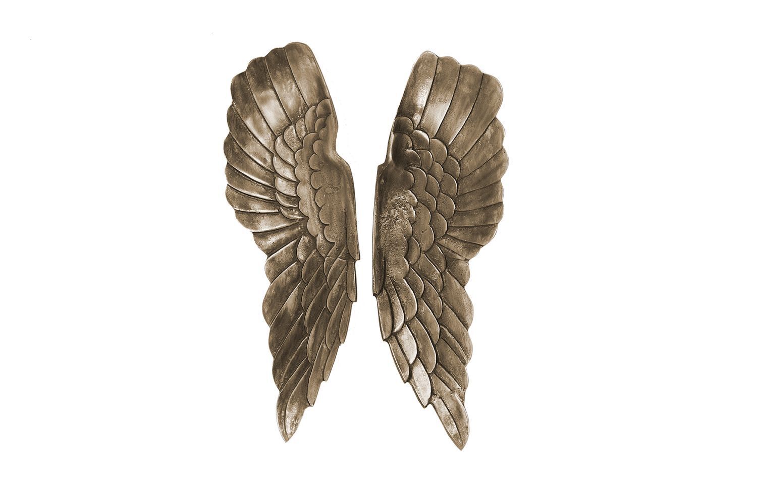 Sculpture murale aile artisanale 56 cm en bronze antique