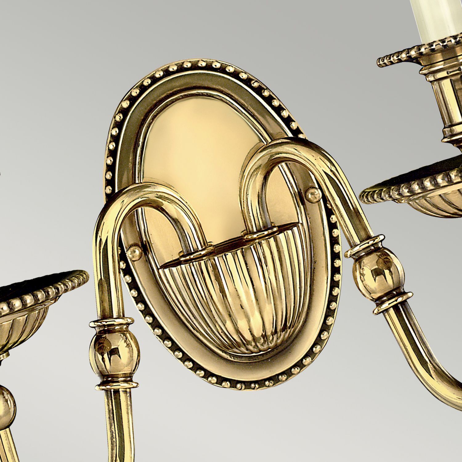 Wandleuchte Messing Stoff 2-flammig Barock Design Bronze, Leuchter, Lampe, Zimmer, Duscharmatur