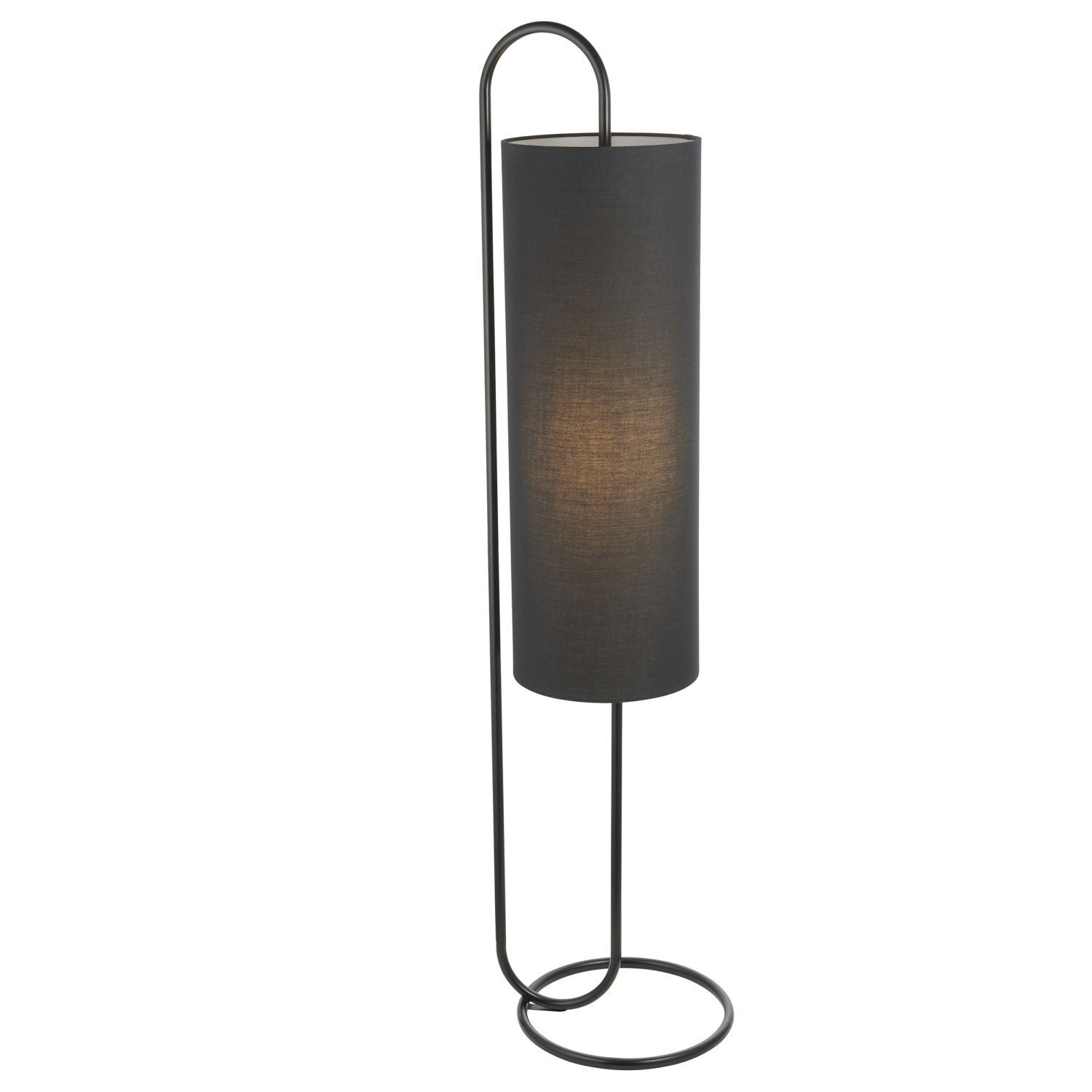 Lampadaire Noir 136 cm bas Moderne Tissu Métal E27