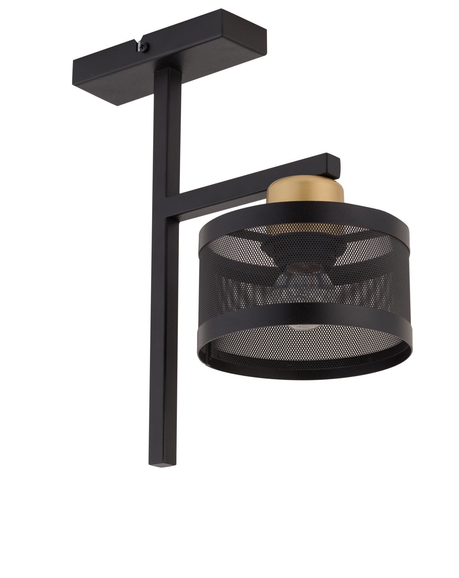 Metall Deckenleuchte Schwarz Gold E27 L:28 cm stilvoll