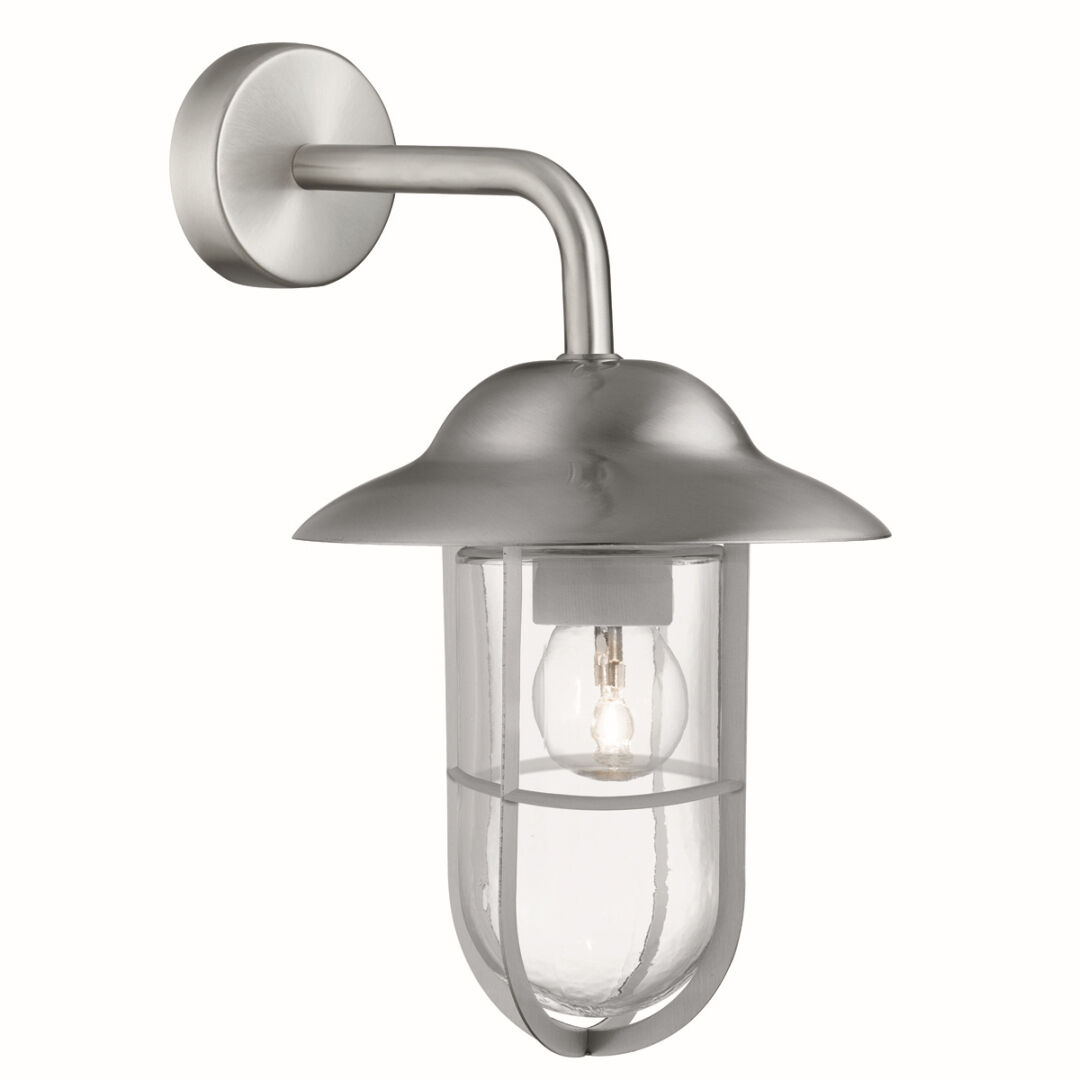 Außen Gartenlampe maritim Silber satiniert