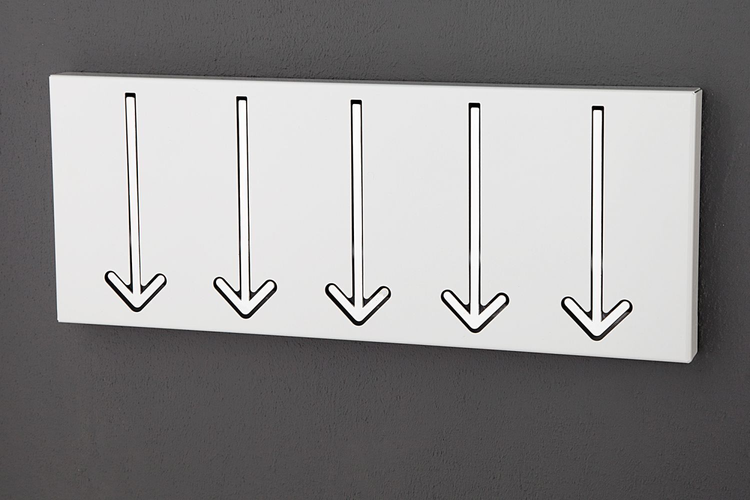 Portemanteau mural en métal 45 cm en blanc avec 5 crochets Elektronik, Hardware, Postfach