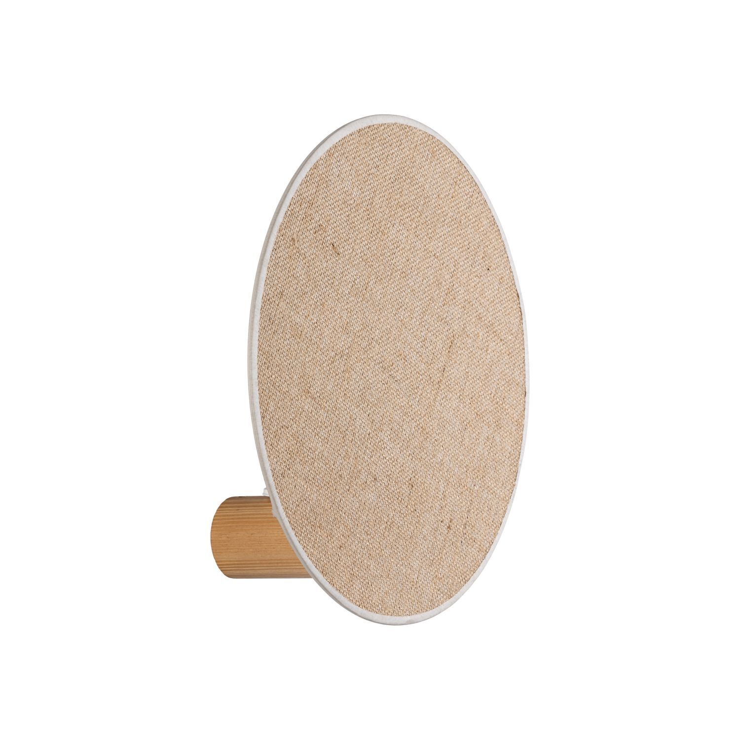 Wandleuchte Stoff Holz rund indirektes Licht E27 Braun Ø 36 cm Sperrholz, Holz