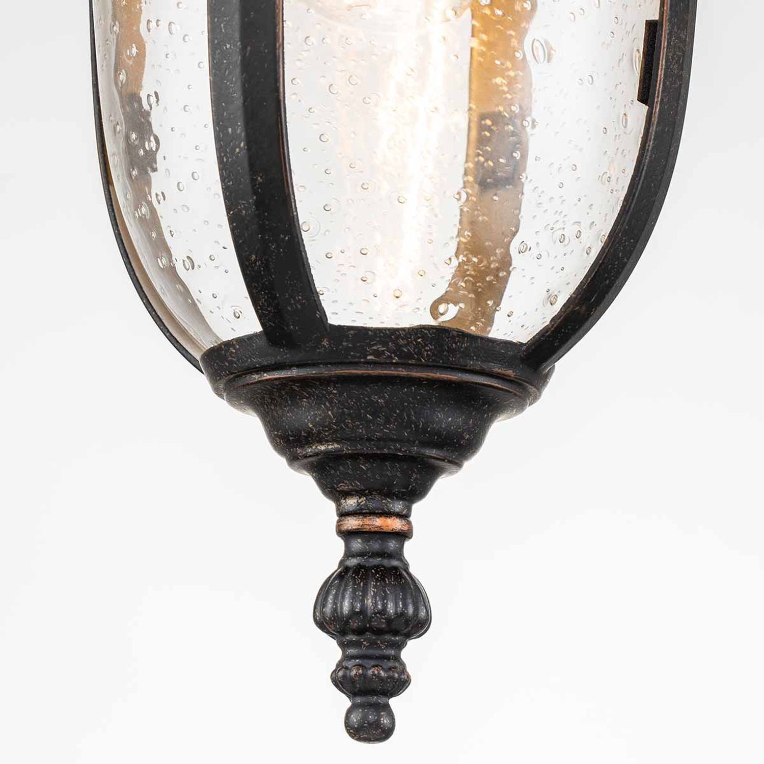 Lampe à suspendre extérieure aluminium verre IP44 L : 18,5 cm Vintage