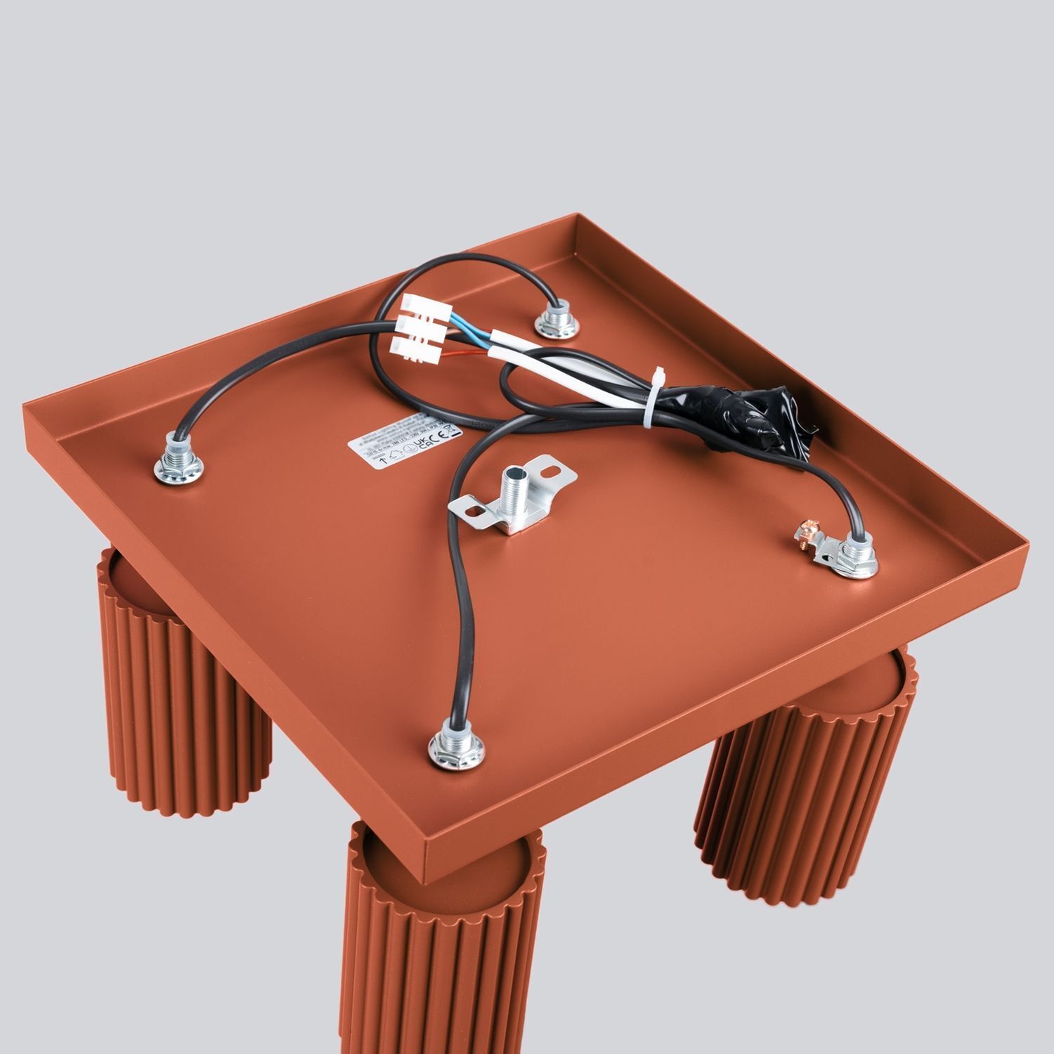Deckenstrahler GU10 4-flammig B: 25 cm klein quadratisch Rot