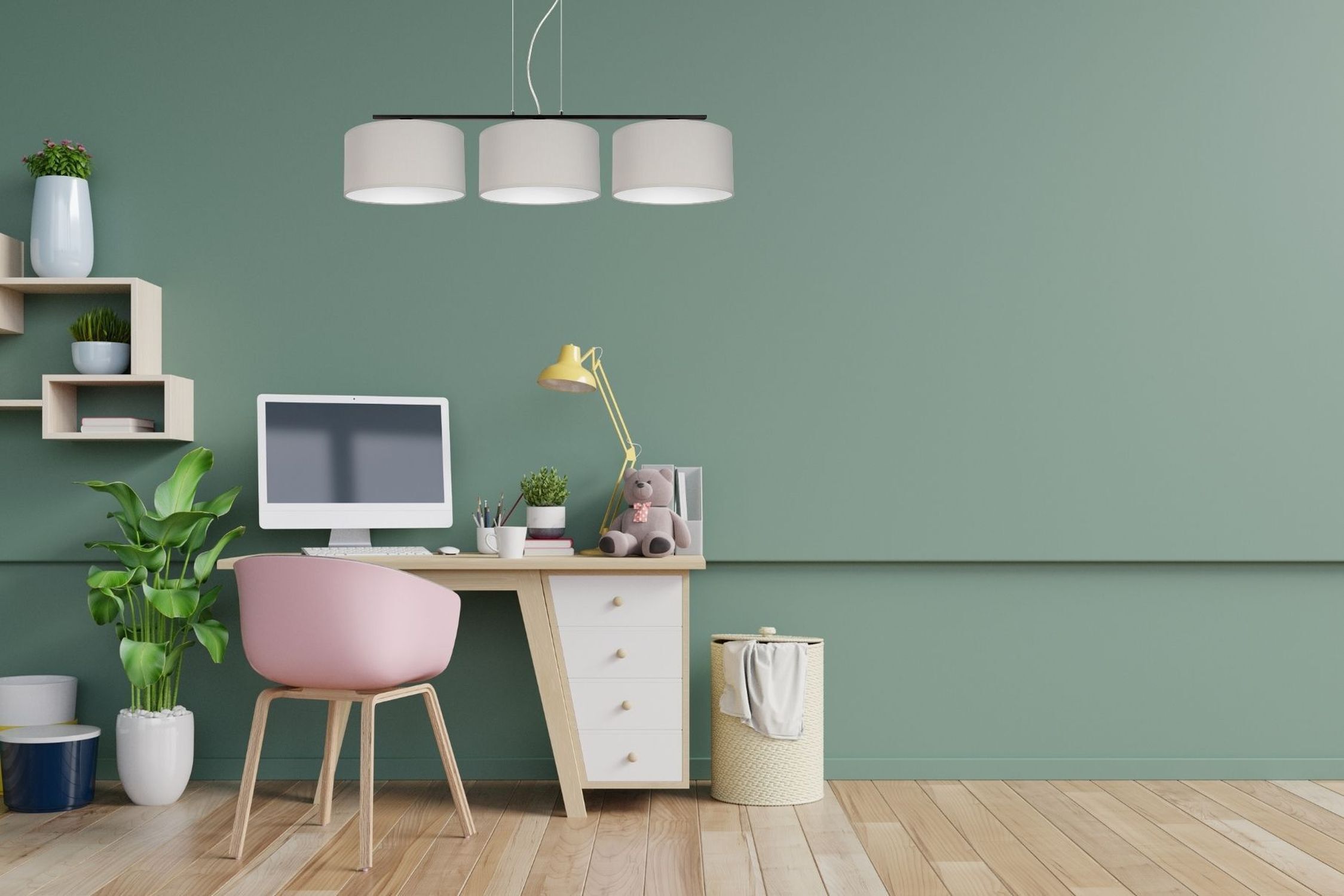 Blendarme Pendelleuchte Stoff Schwarz Grau E27 L:100 cm Tabelle, Innenarchitektur, Pflanze, Schreibtisch, Topfpflanze