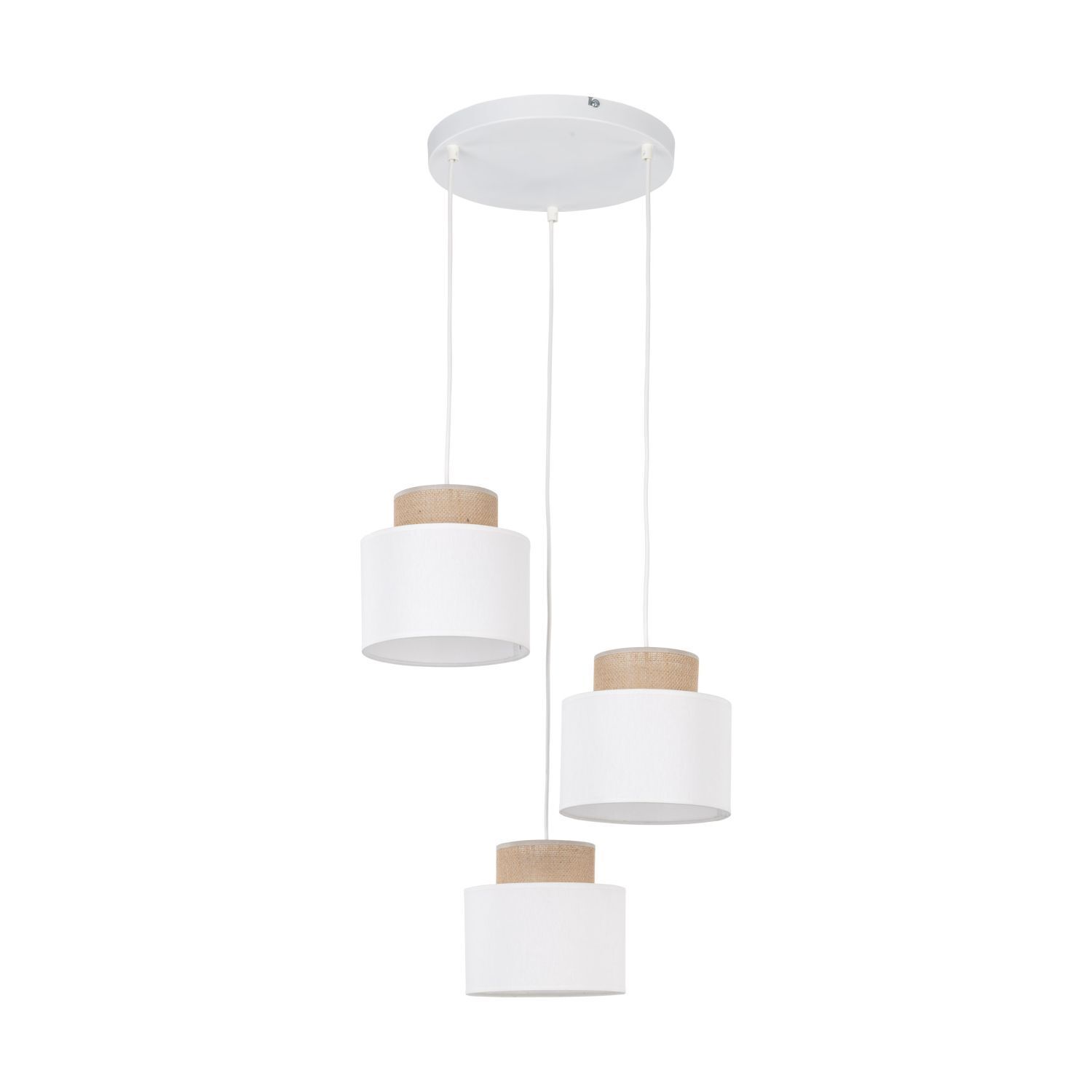 Suspension réglable tissu jute H : max. 1,1 m 3x E27