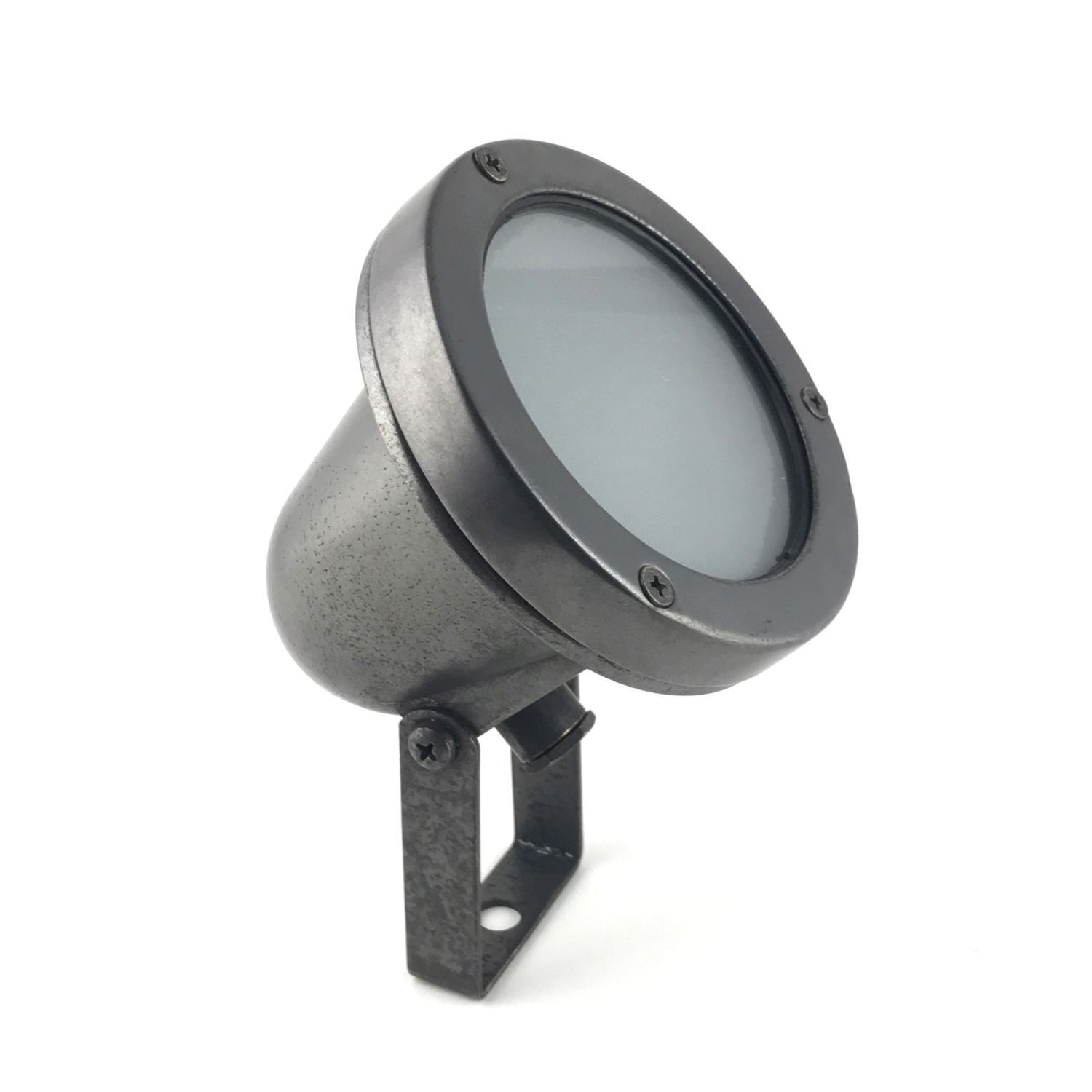 Lampe d'extérieur sol orientable laiton verre IP64 noir antique