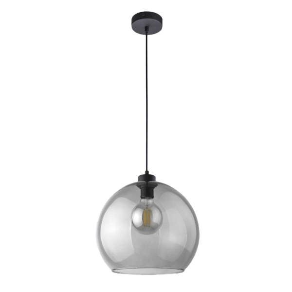 Hängeleuchte, Glühbirne, Glasschirm, Pendelleuchte, Neutralgrau