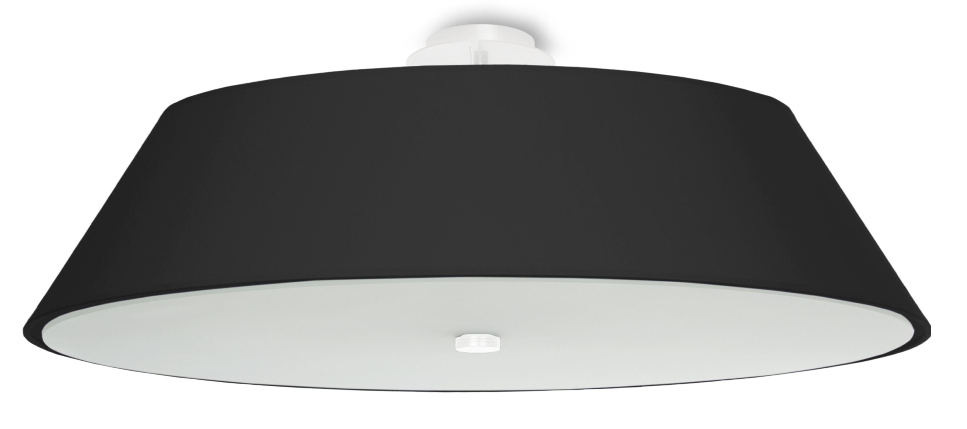 Lampe de plafonnier noir tissu verre Ø 70 cm Moderne 5x E27