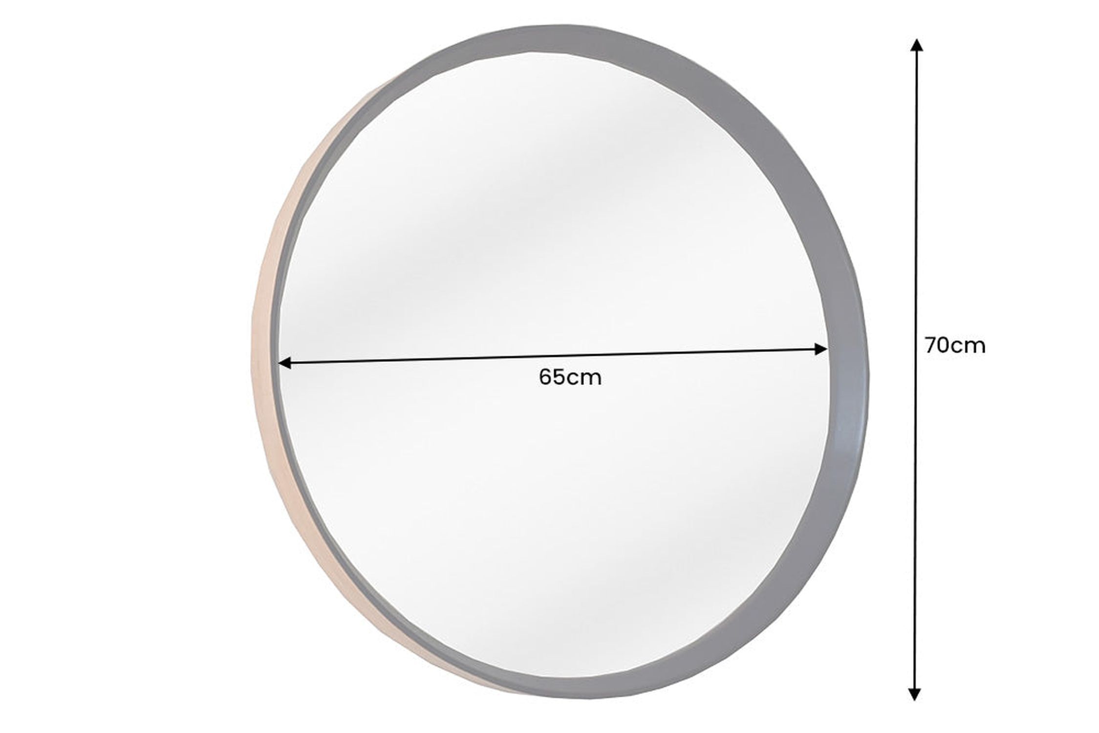 Wandspiegel Holz rund Ø 70 cm Handarbeit Schwarz Natur Oval